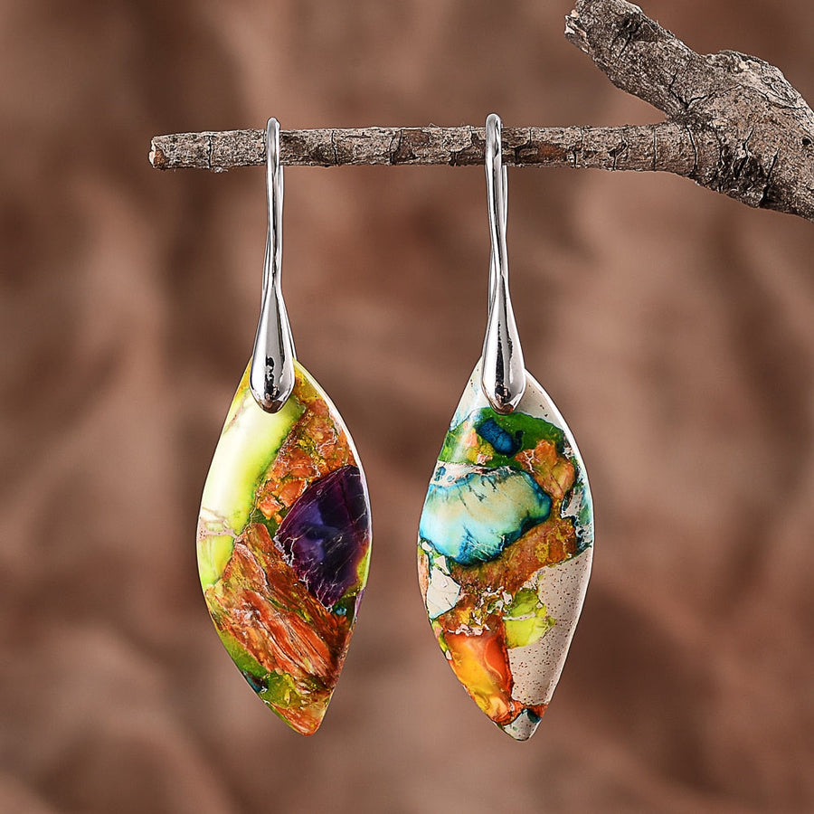 Handpainted Vintage Leaf Earrings