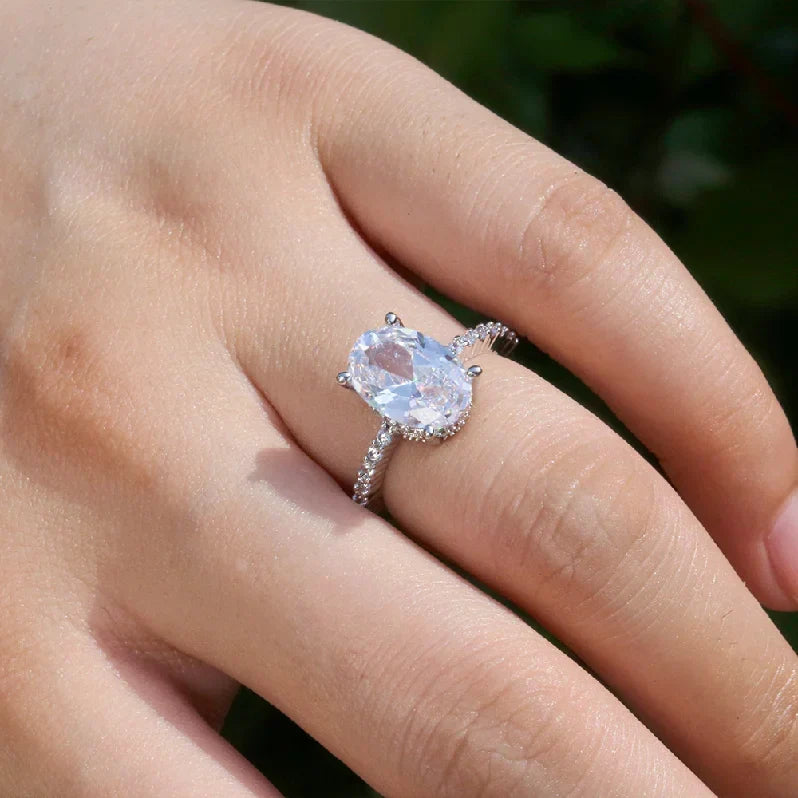 Oval Zirconia Solitaire Ring