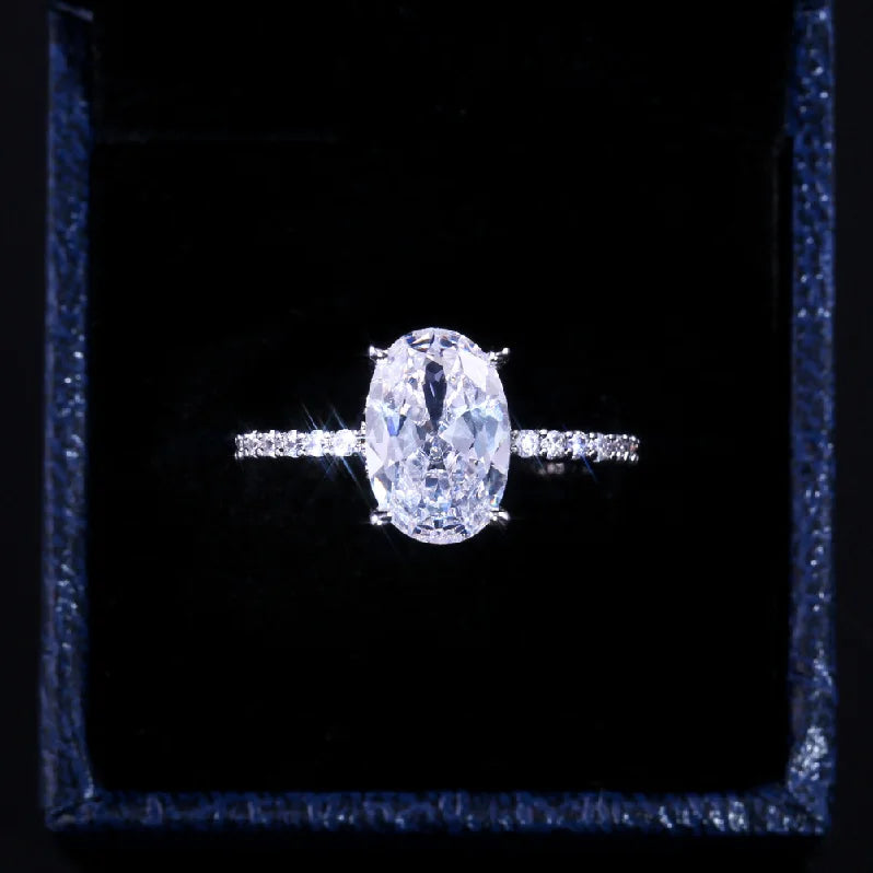 Oval Zirconia Solitaire Ring