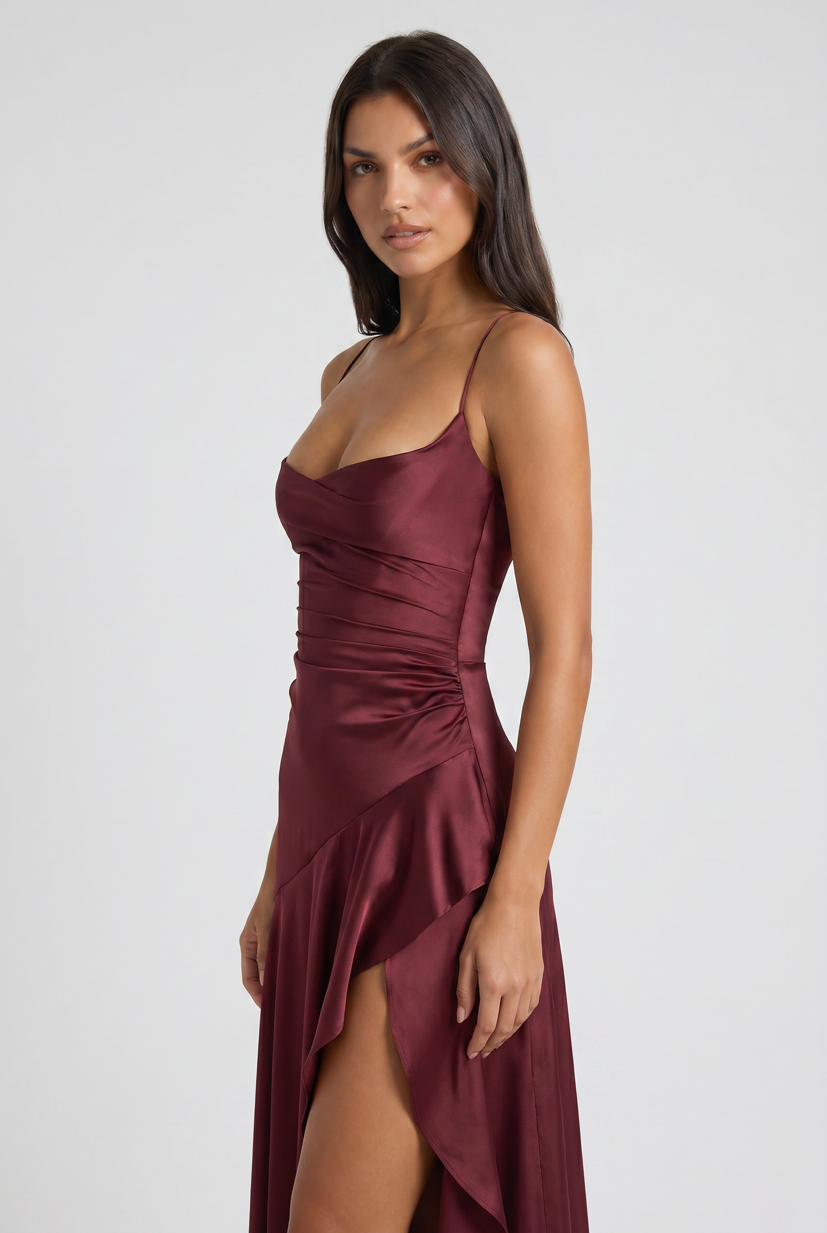 Ruby - Asymmetrical Draped Maxi Dress