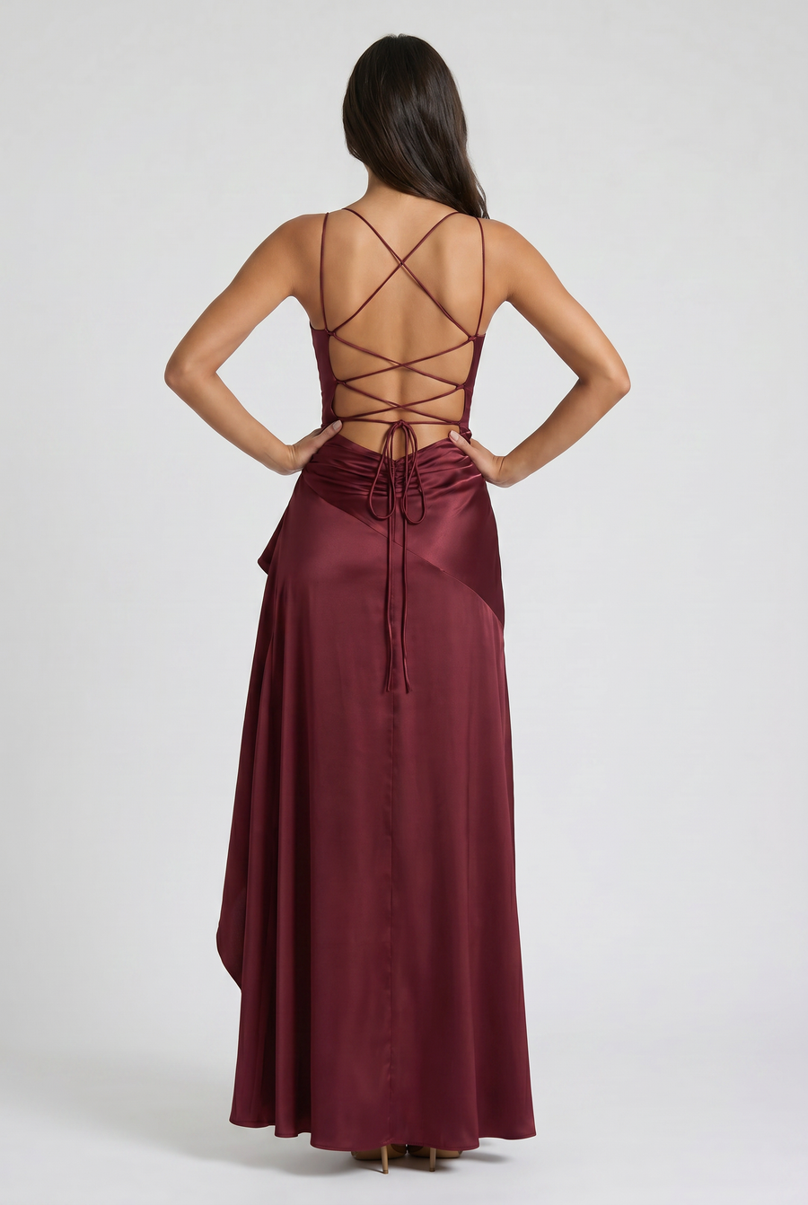 Ruby - Asymmetrical Draped Maxi Dress