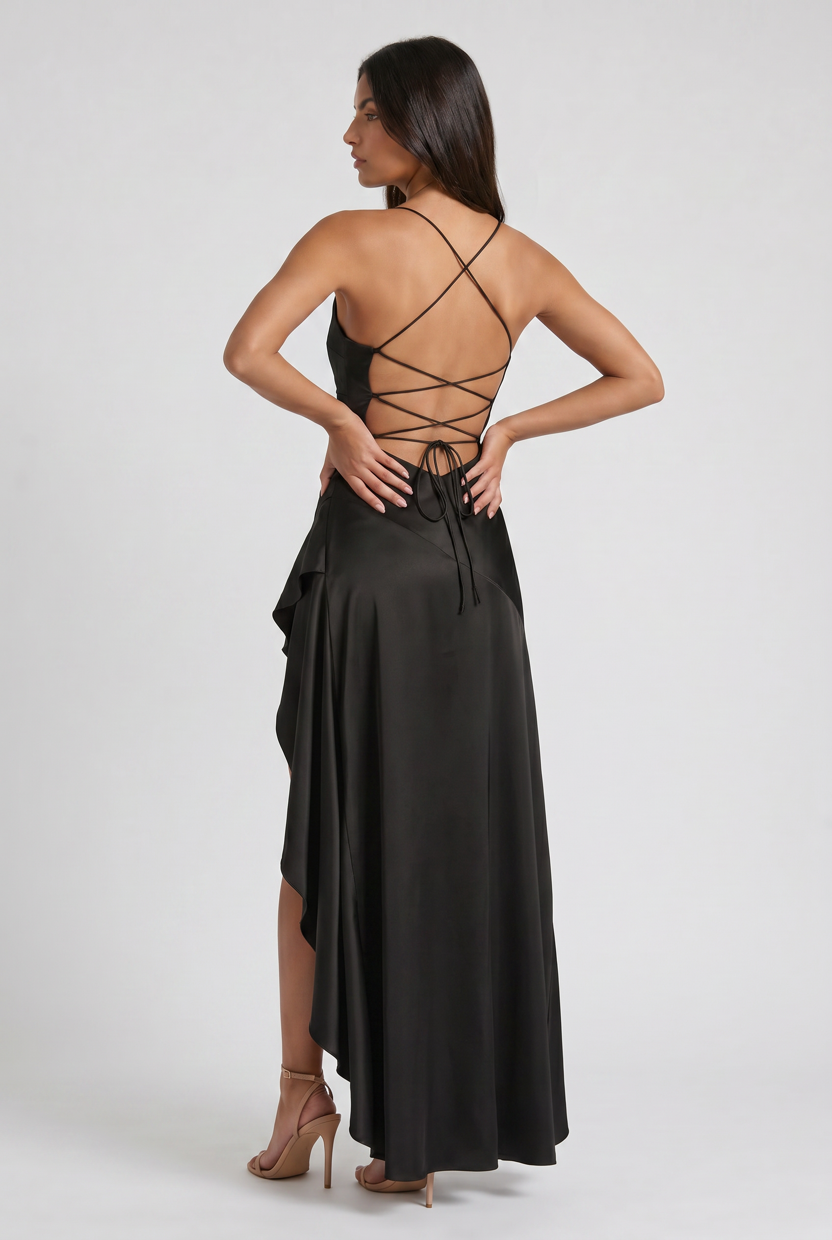 Ruby - Asymmetrical Draped Maxi Dress