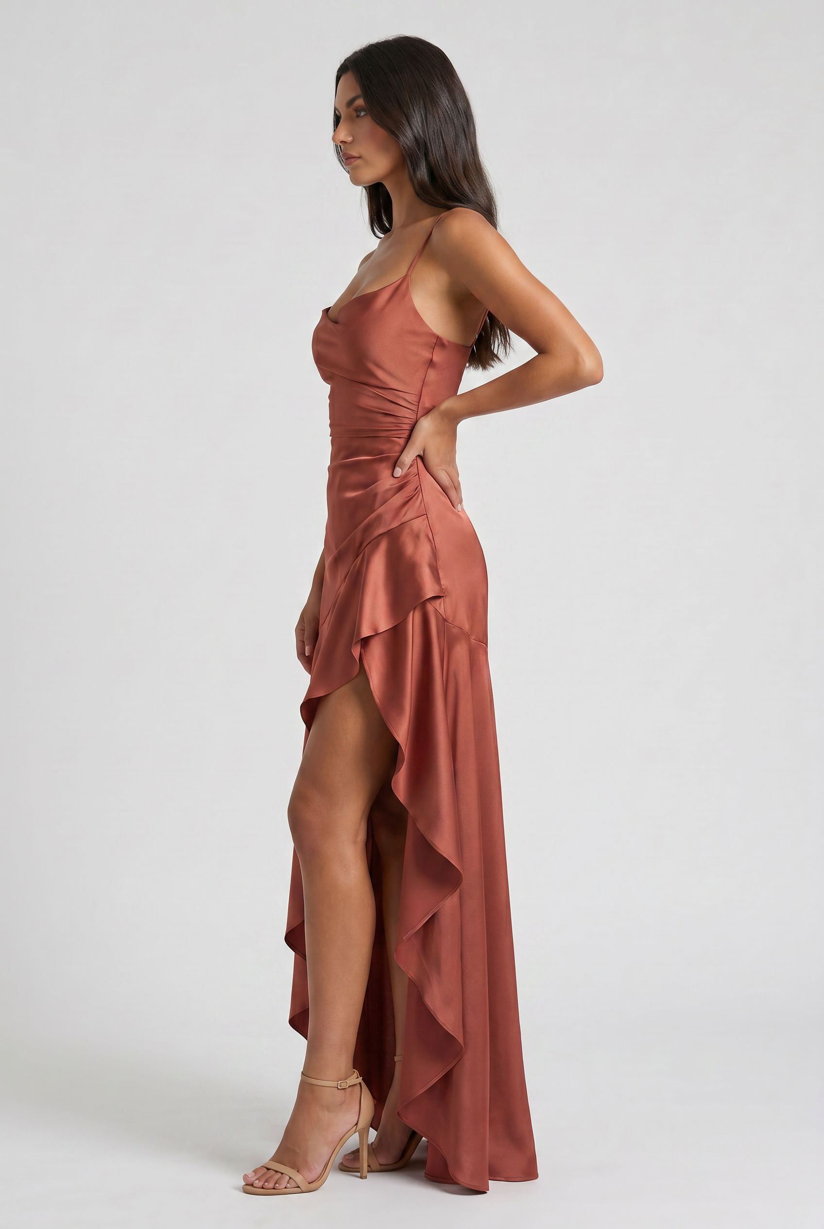Ruby - Asymmetrical Draped Maxi Dress