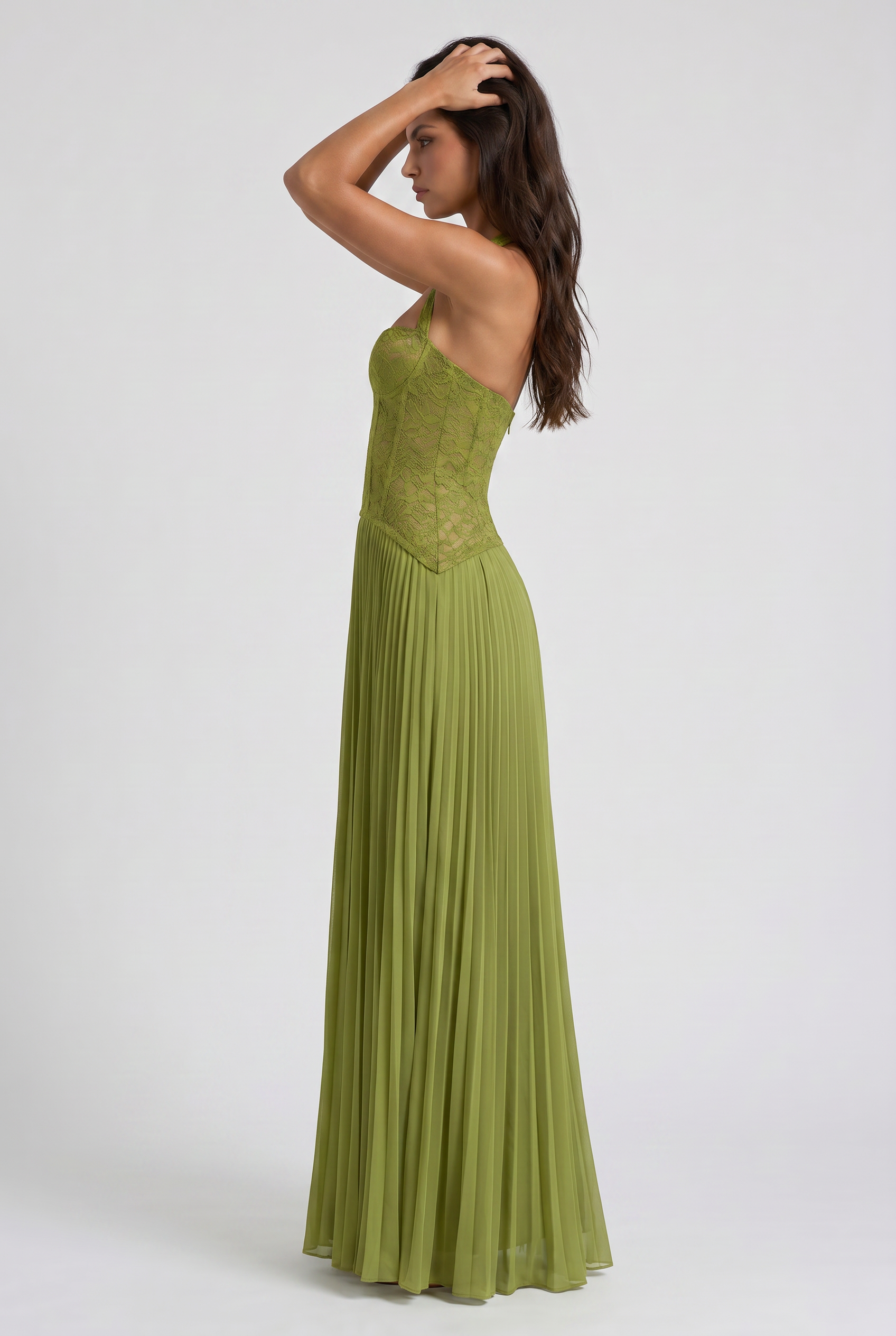 Charlotte - Pleated Skirt Lace Dress