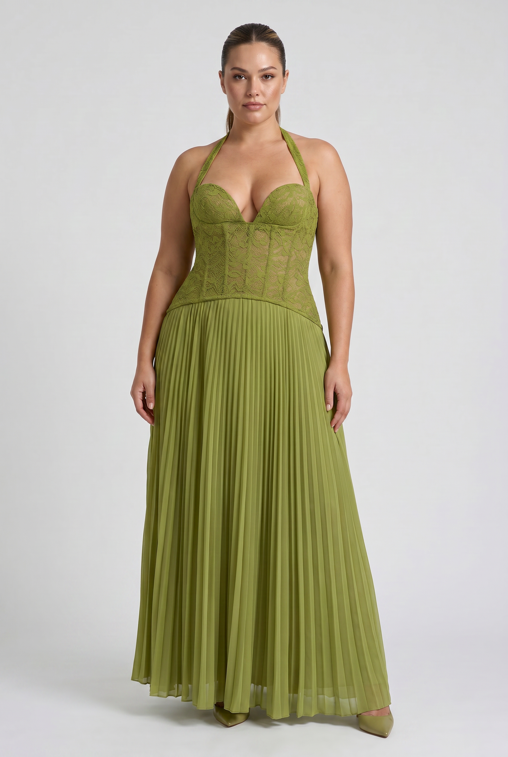 Charlotte - Pleated Skirt Lace Dress