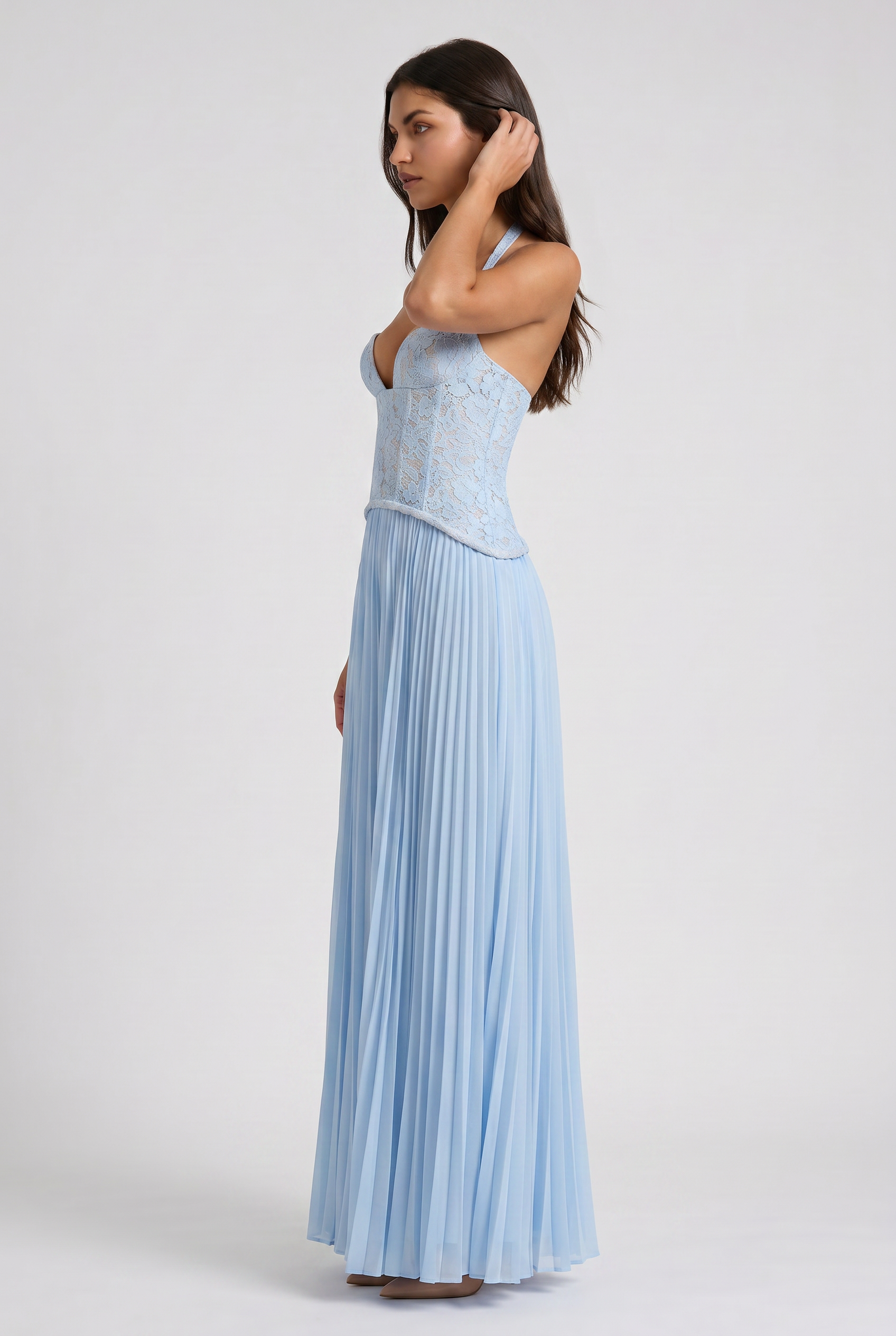 Charlotte - Pleated Skirt Lace Dress