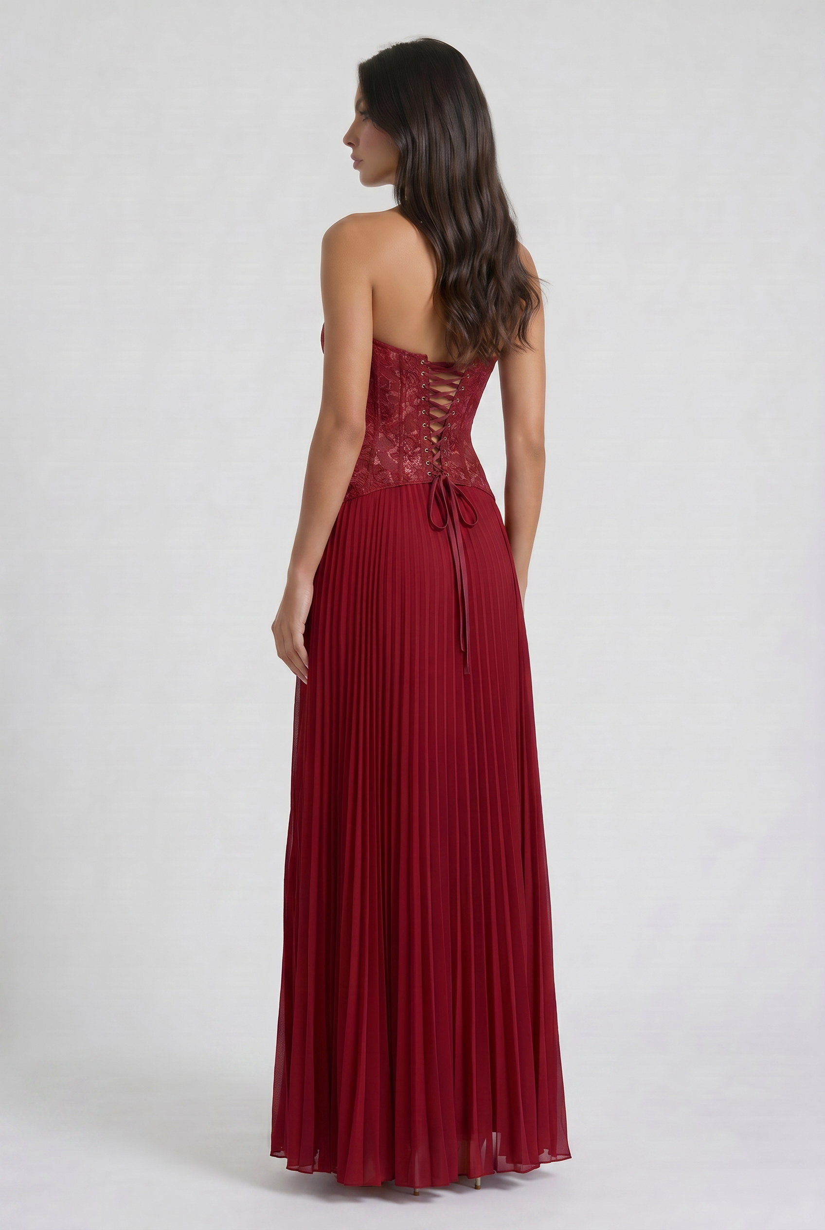 Charlotte - Pleated Skirt Lace Dress