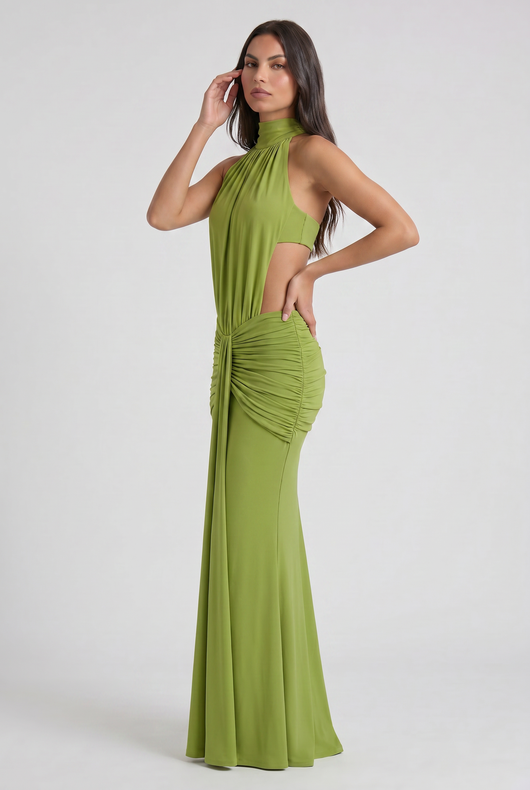 Aria - Draped Halter Evening Dress