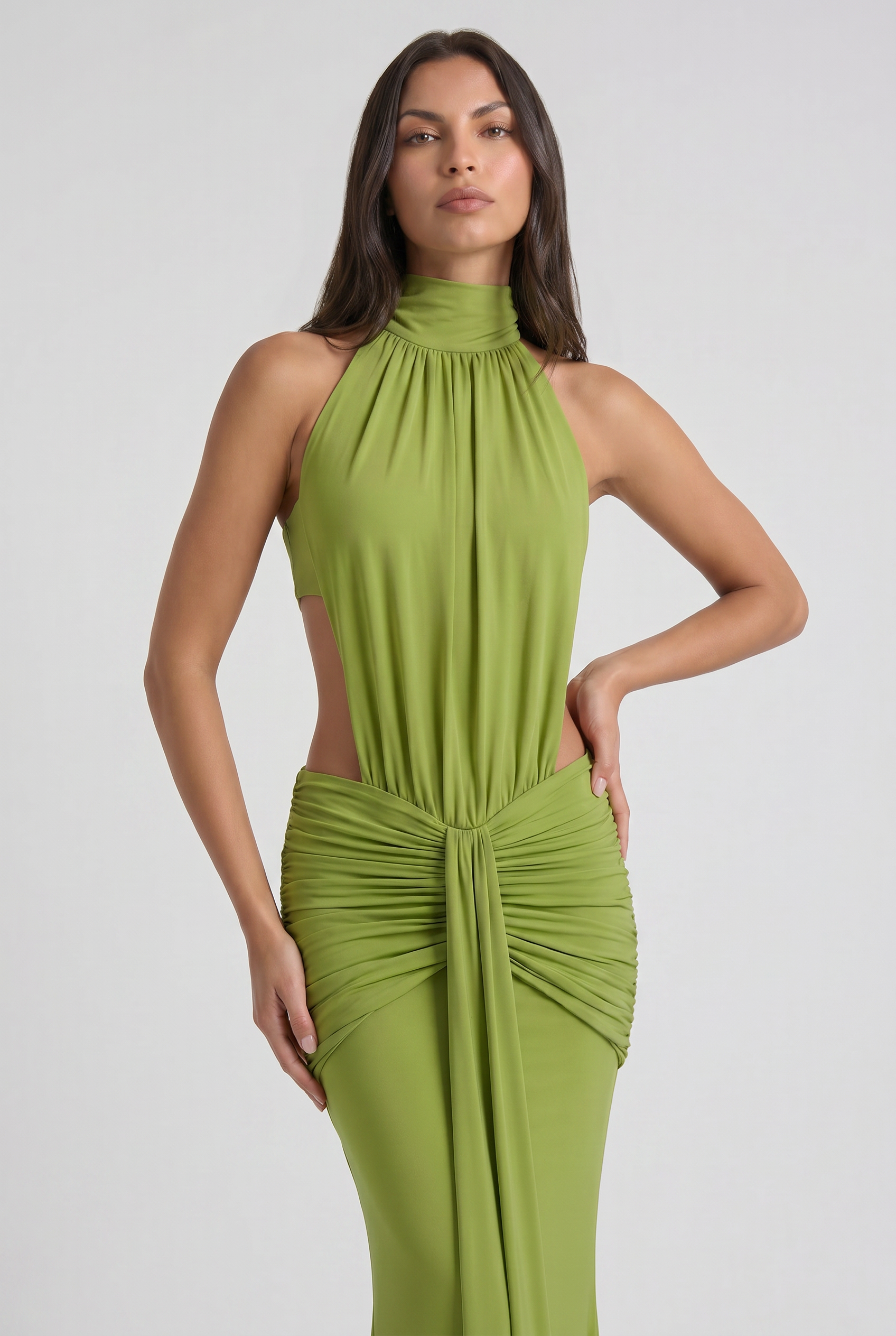 Aria - Draped Halter Evening Dress