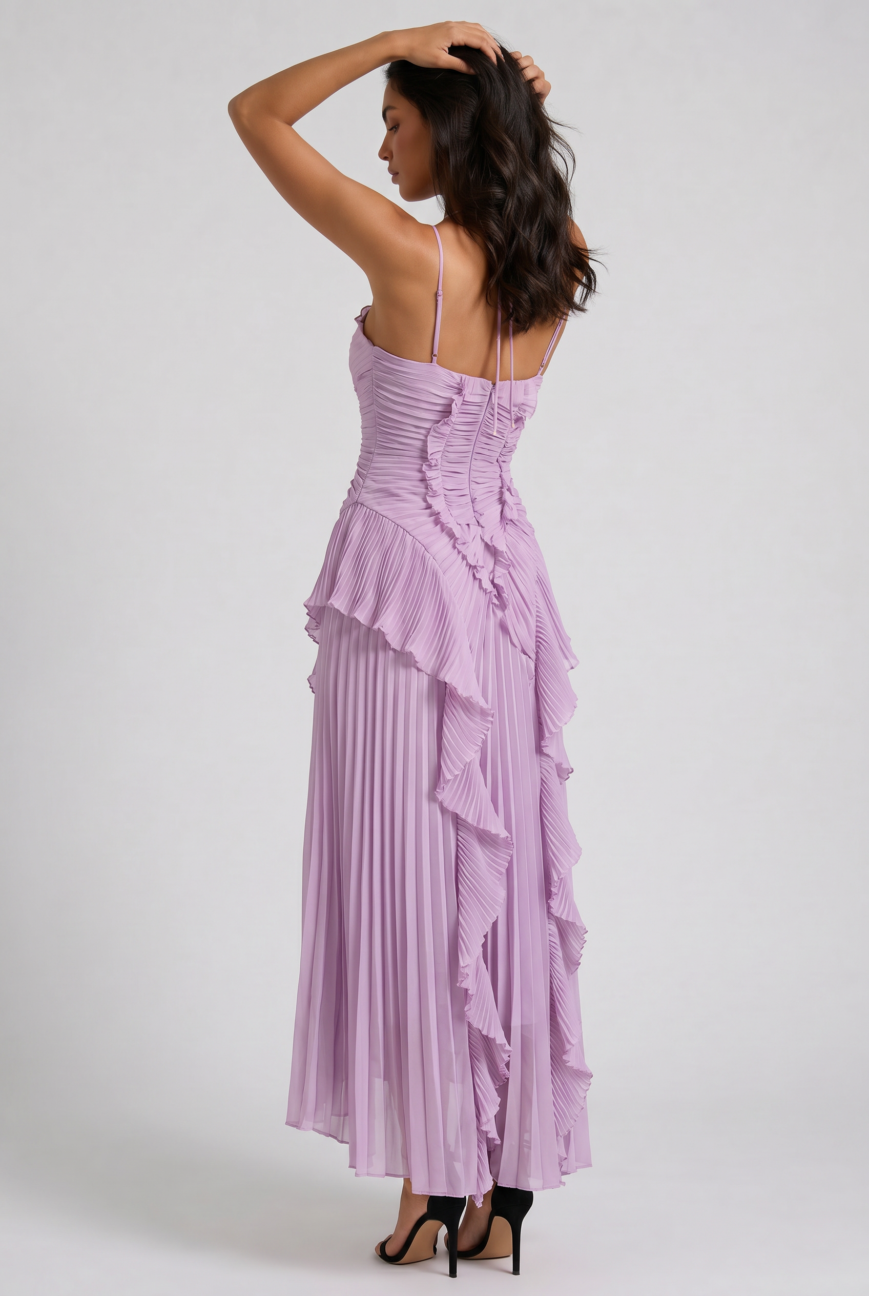 Emily - Pleated Ruffle Maxi Dress