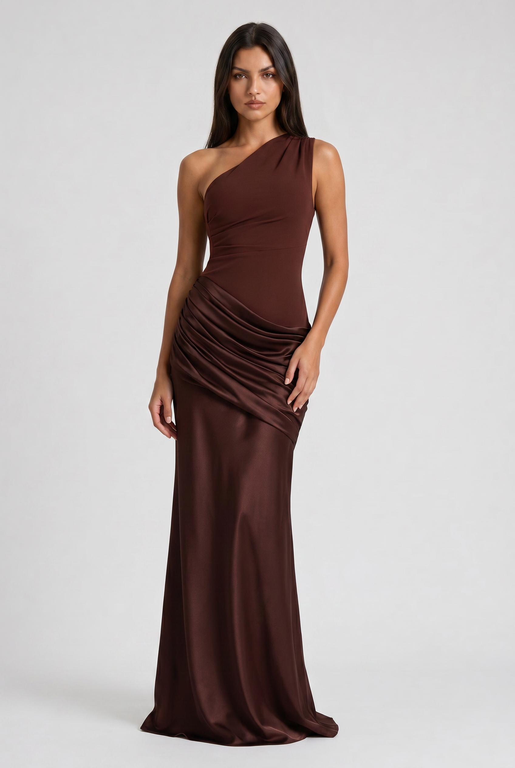 Hallie - Pleated Satin Maxi Dress