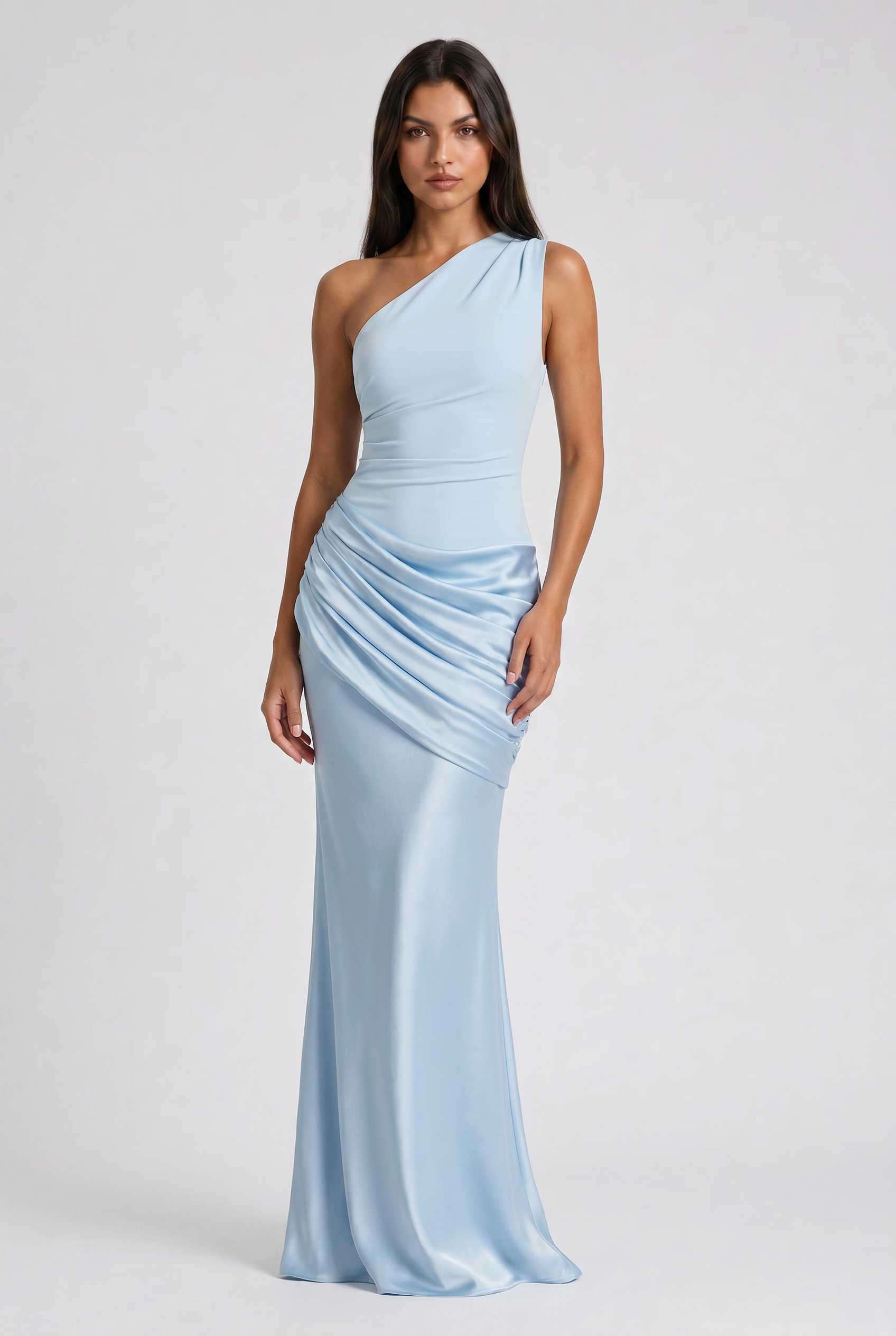 Hallie - Pleated Satin Maxi Dress