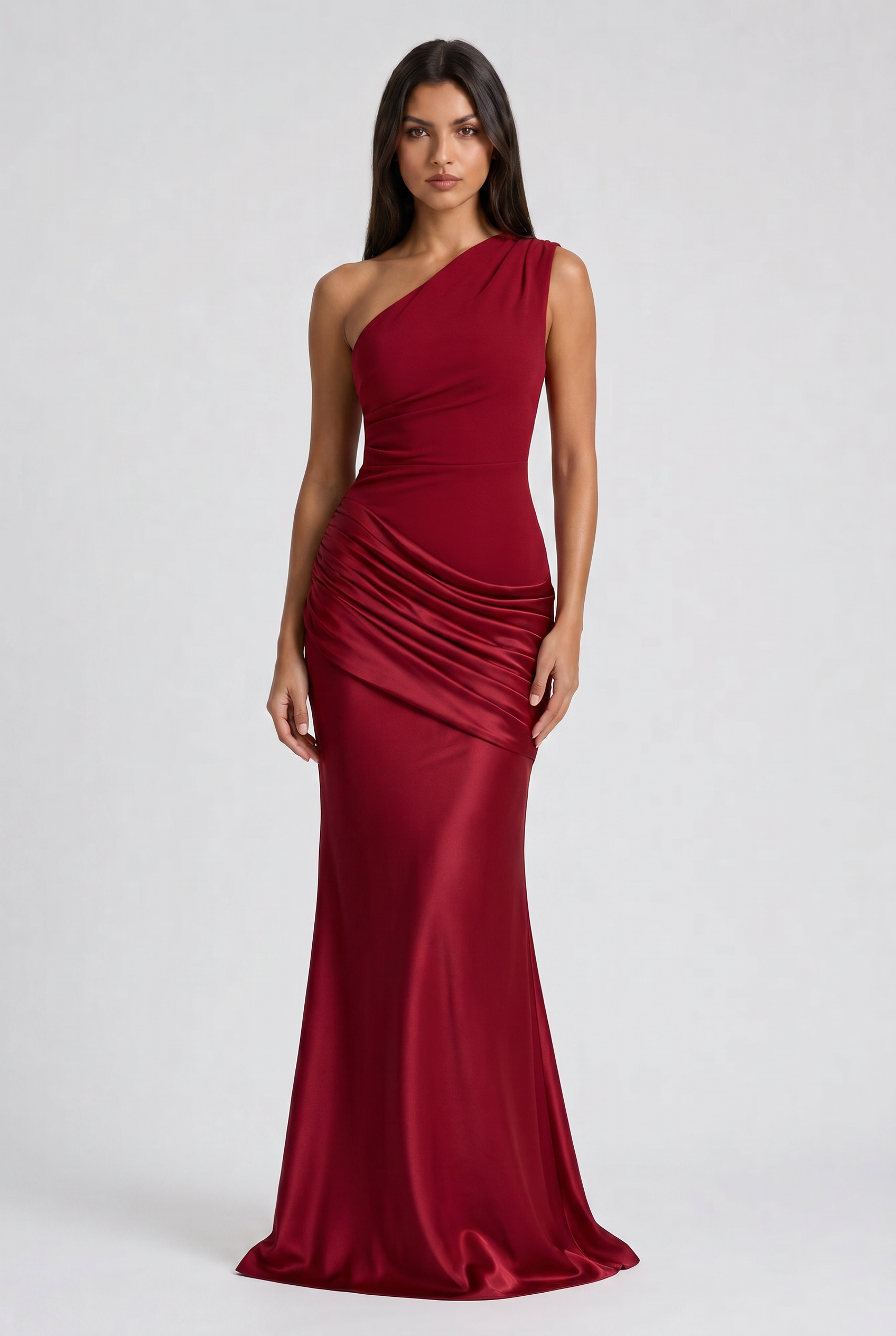 Hallie - Pleated Satin Maxi Dress