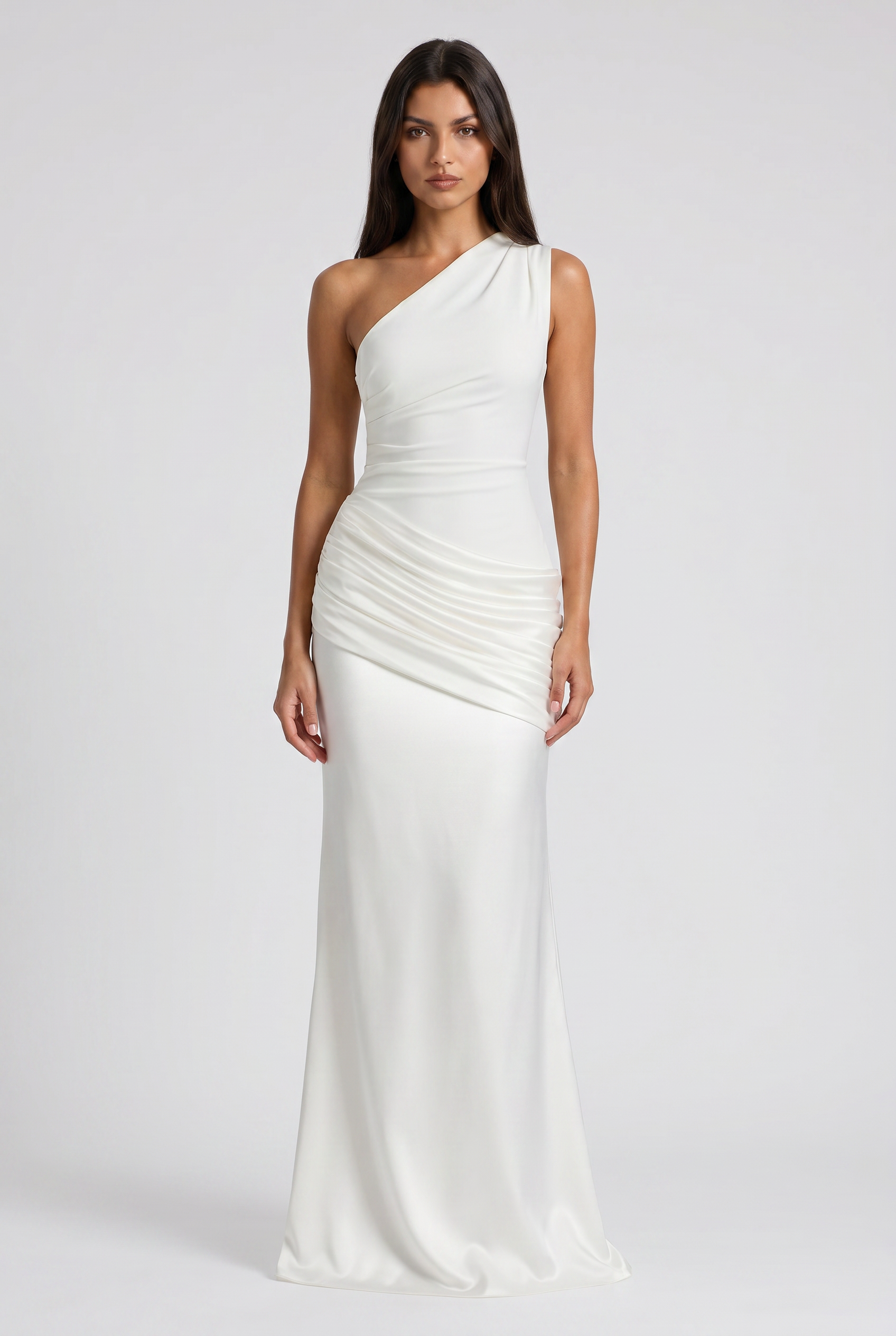 Hallie - Pleated Satin Maxi Dress