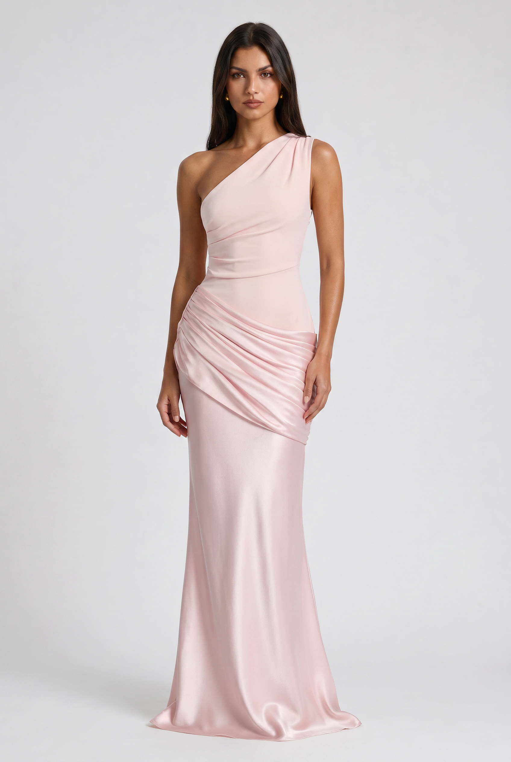 Hallie - Pleated Satin Maxi Dress