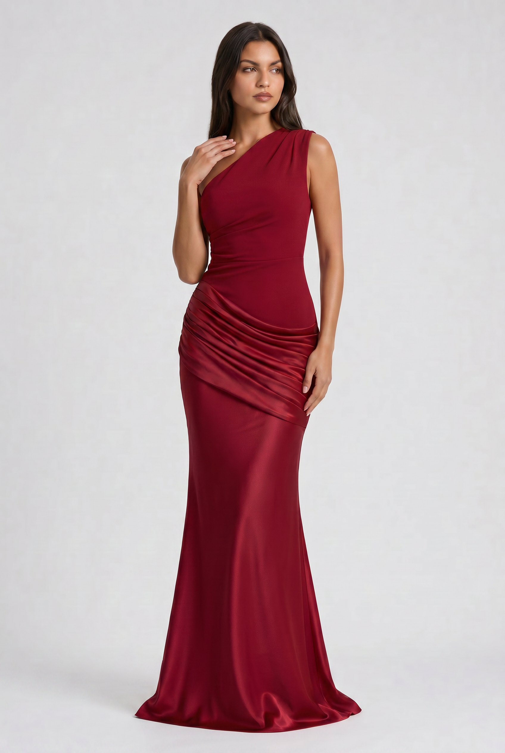 Hallie - Pleated Satin Maxi Dress