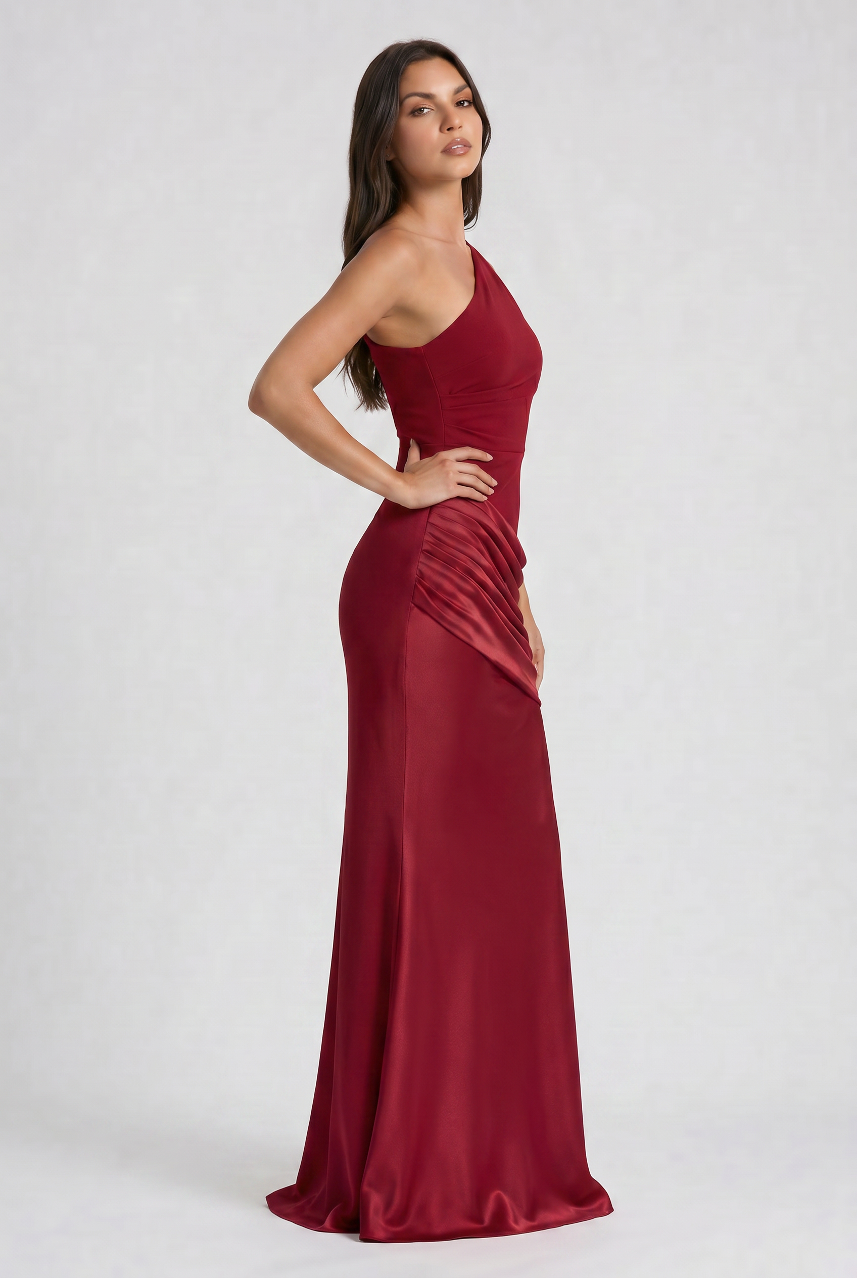 Hallie - Pleated Satin Maxi Dress
