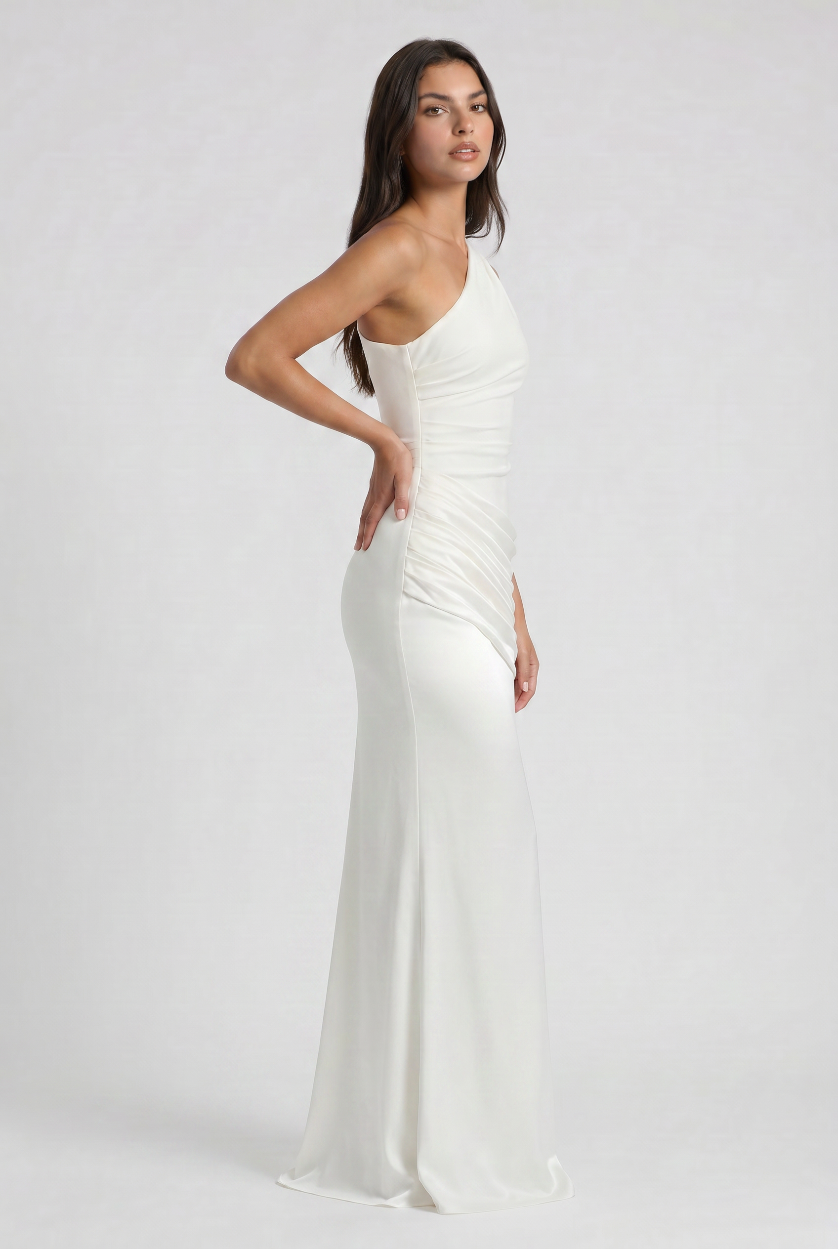 Hallie - Pleated Satin Maxi Dress