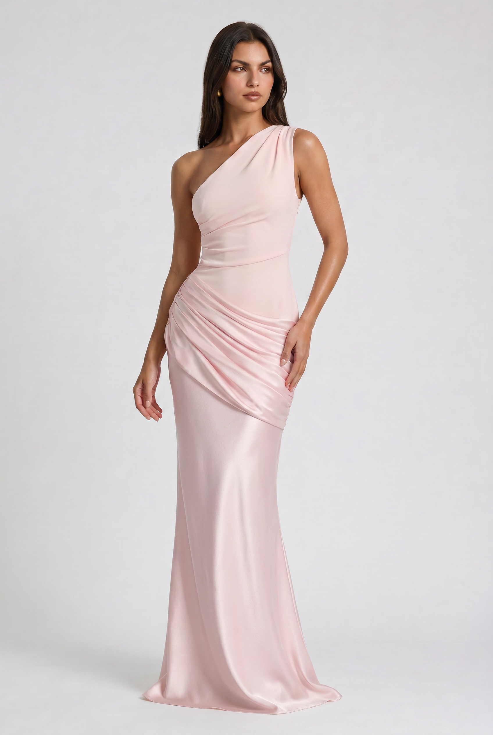 Hallie - Pleated Satin Maxi Dress