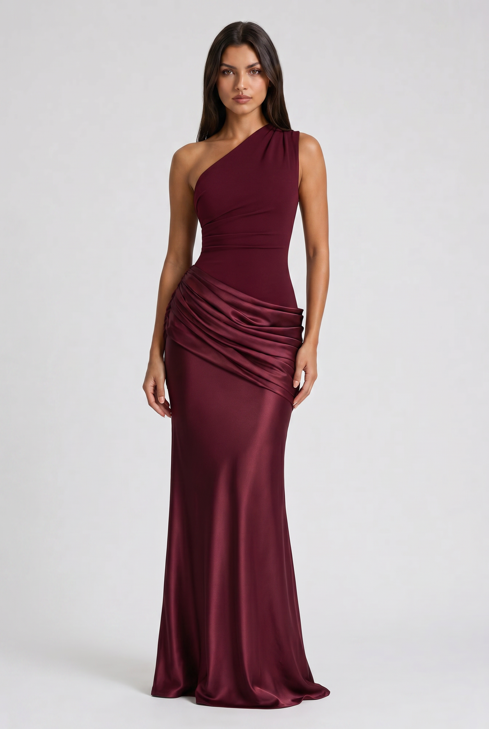Hallie - Pleated Satin Maxi Dress