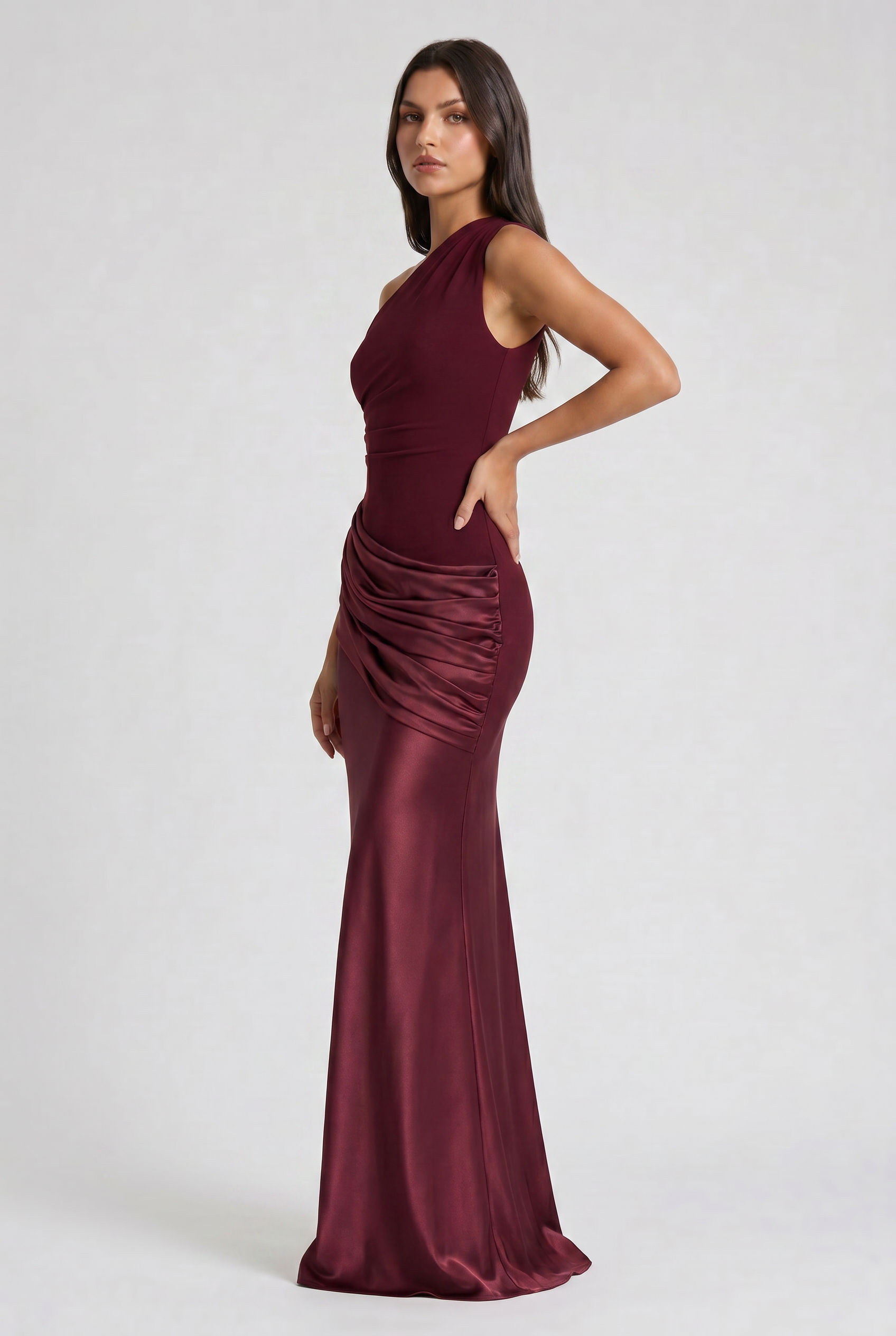 Hallie - Pleated Satin Maxi Dress