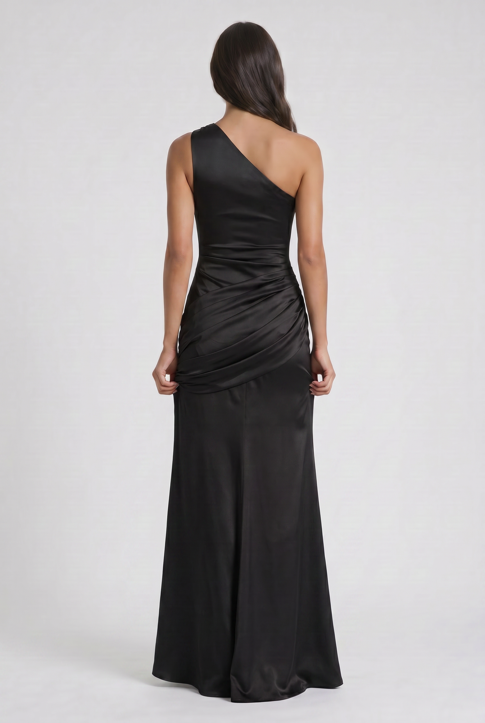 Hallie - Pleated Satin Maxi Dress