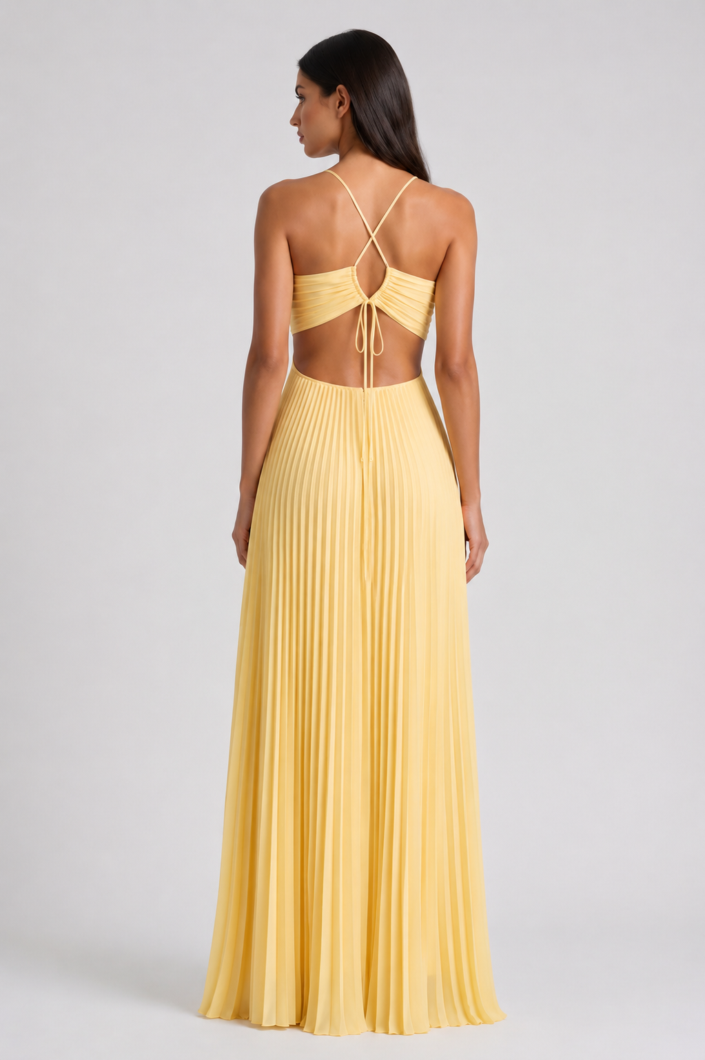 Isabelle - Pleated Halter Maxi Dress