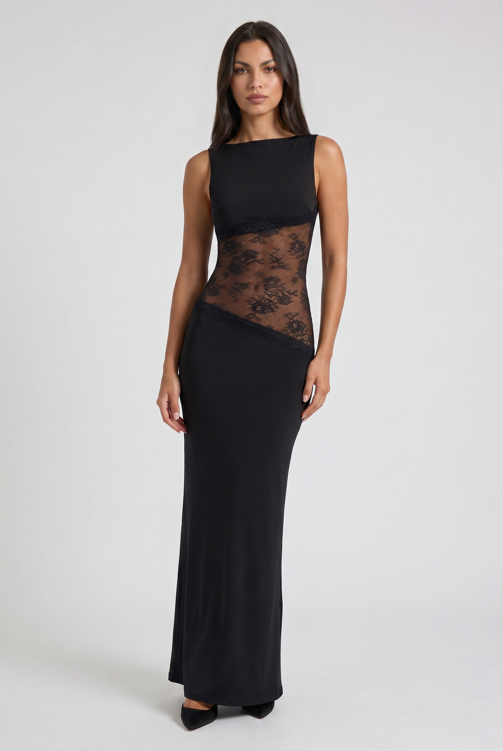 Eva - Sheer Waist Evening Dress