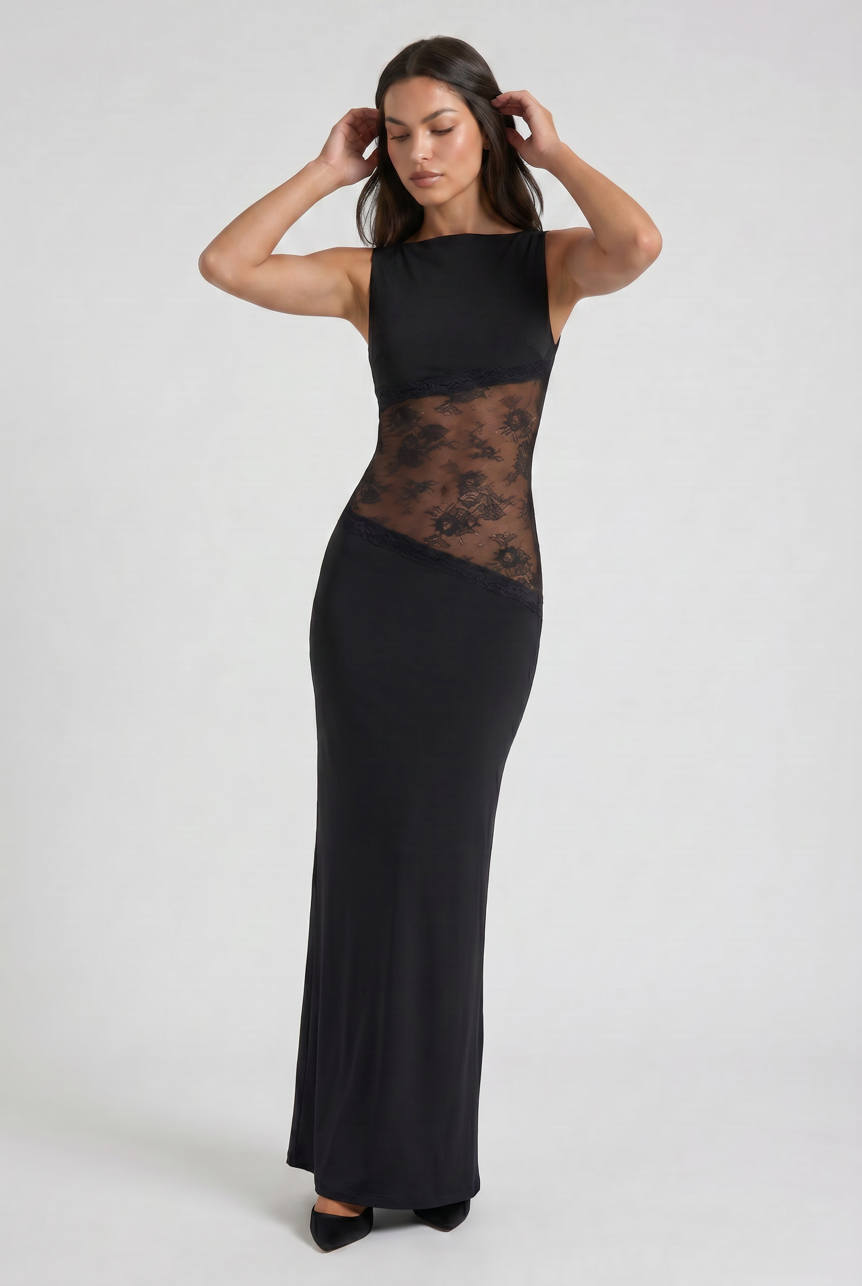 Eva - Sheer Waist Evening Dress