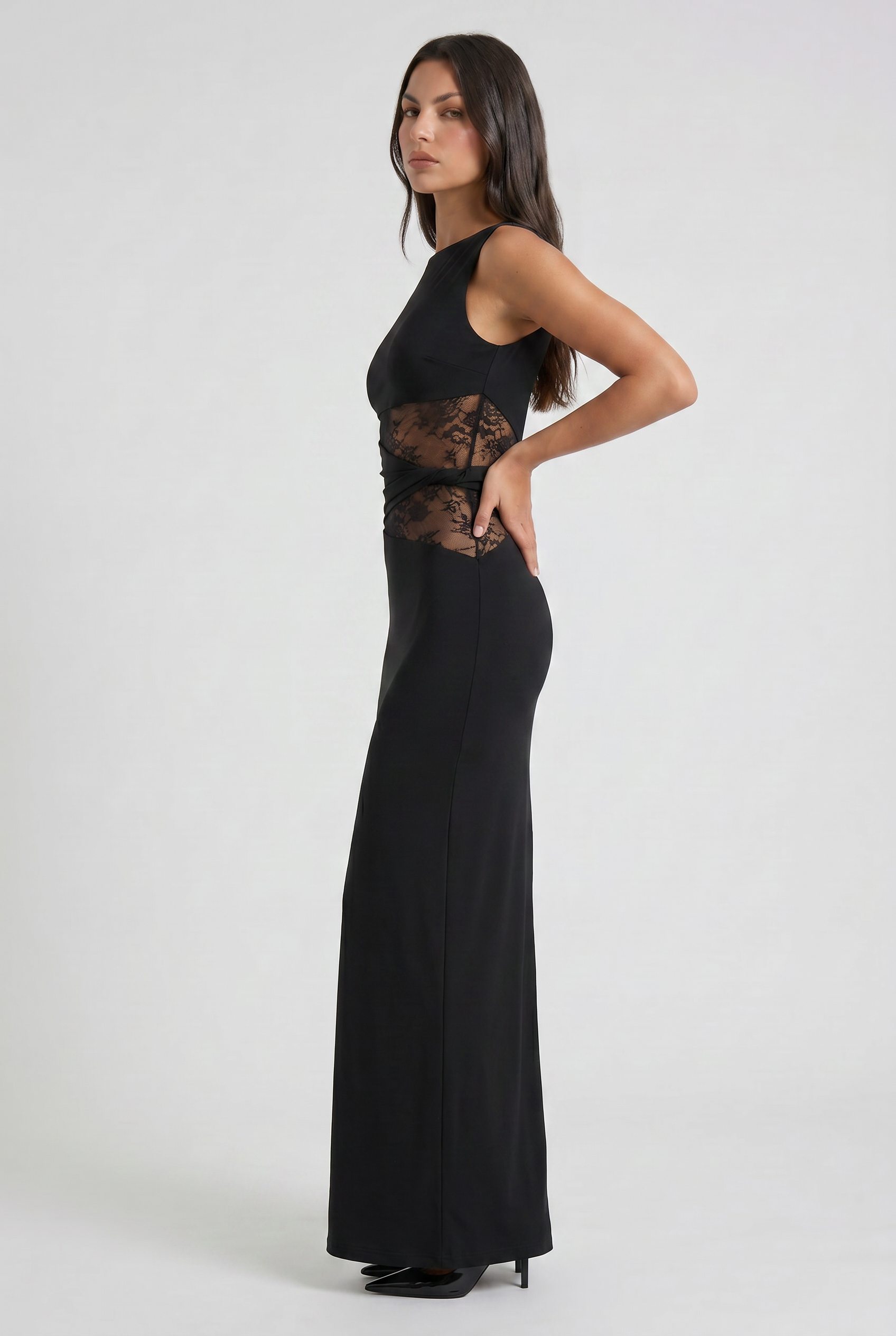 Brooke - Lace Up Maxi Dress