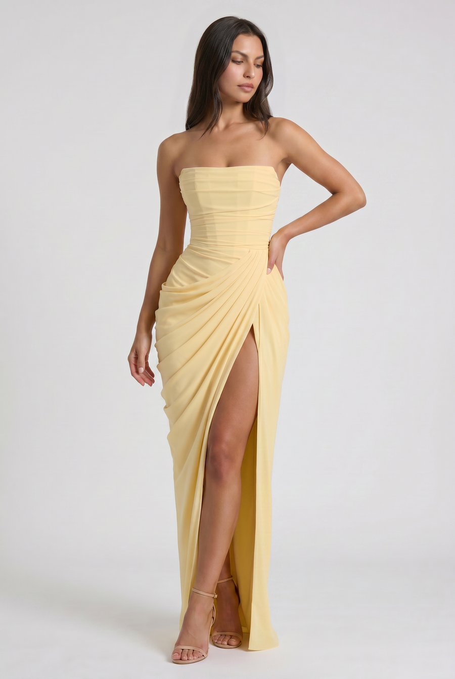 Emilia - Strapless Maxi Evening Dress