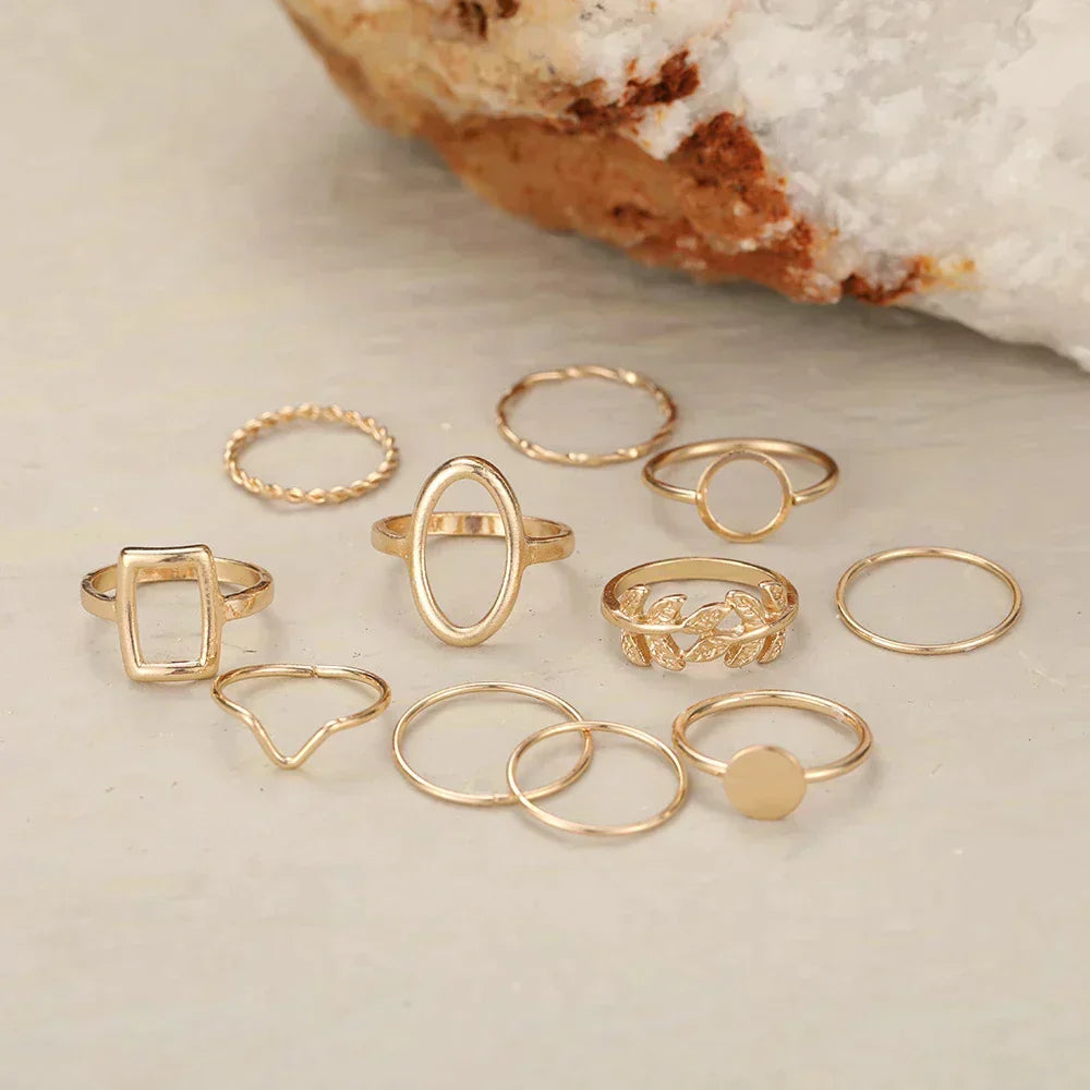 Pack 11 Silver Rings