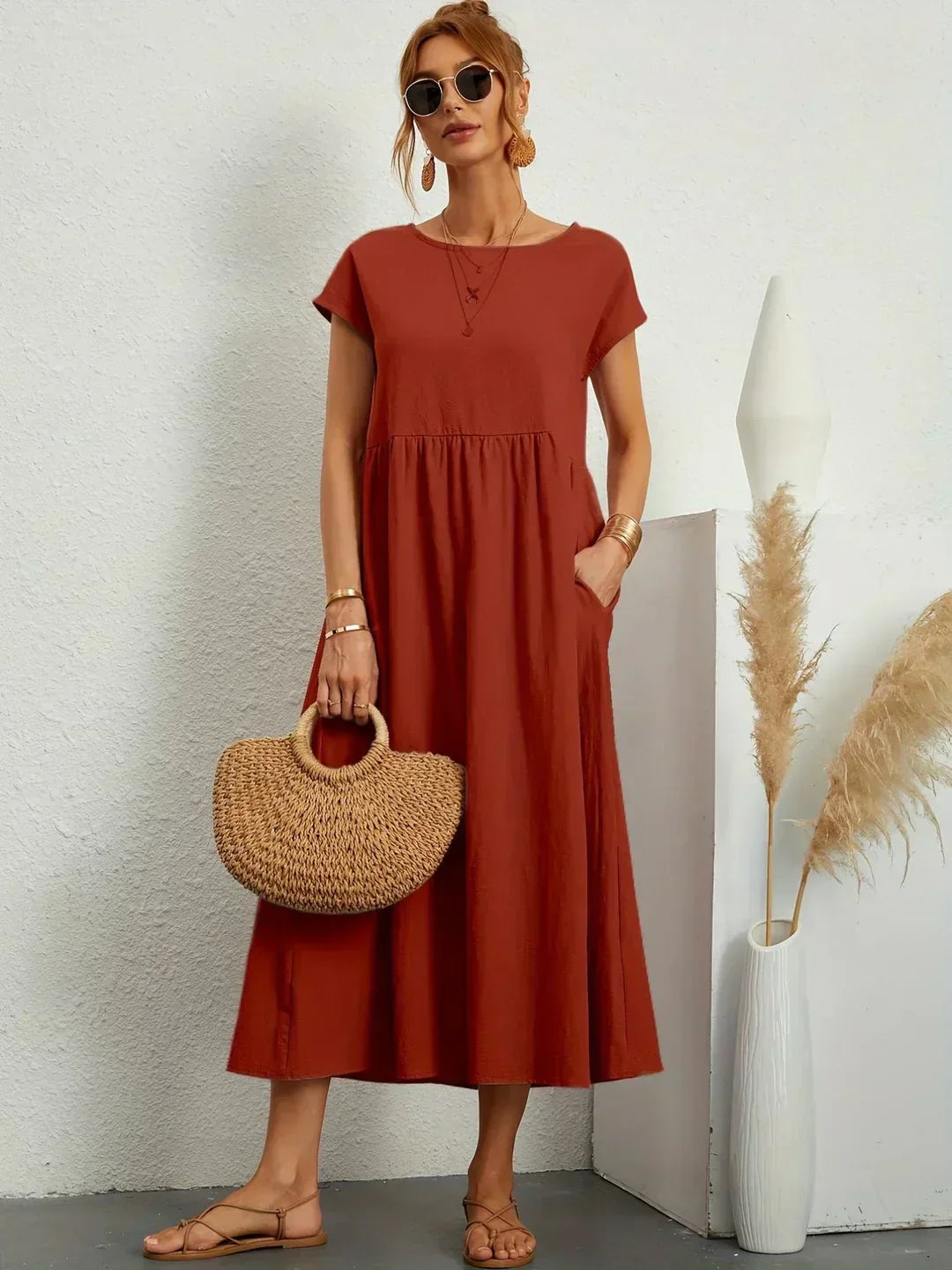 HEIKE | Flowing Midi Dress with Timeless Elegance