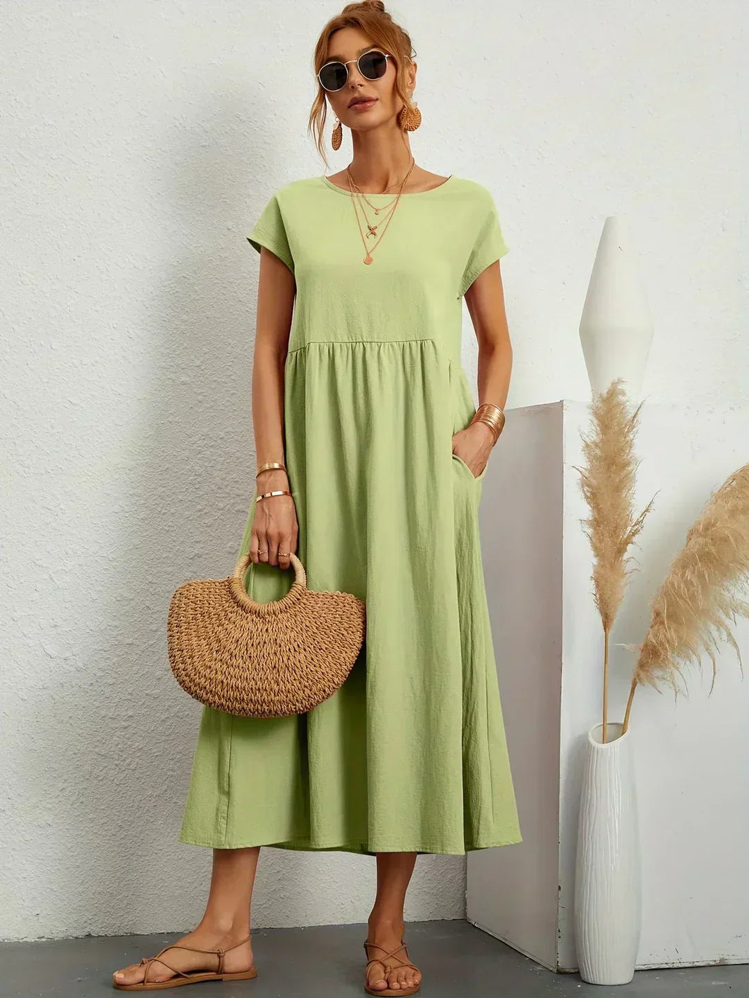 HEIKE | Flowing Midi Dress with Timeless Elegance