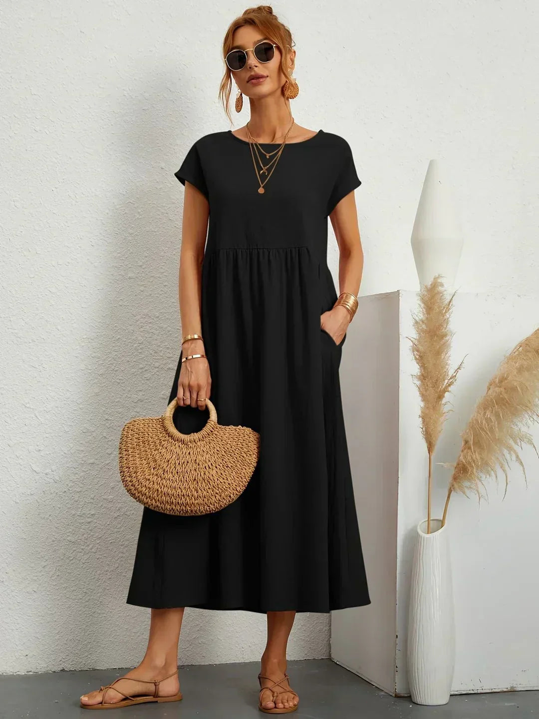 Gabriela™ – Flowing midi dress with timeless elegance