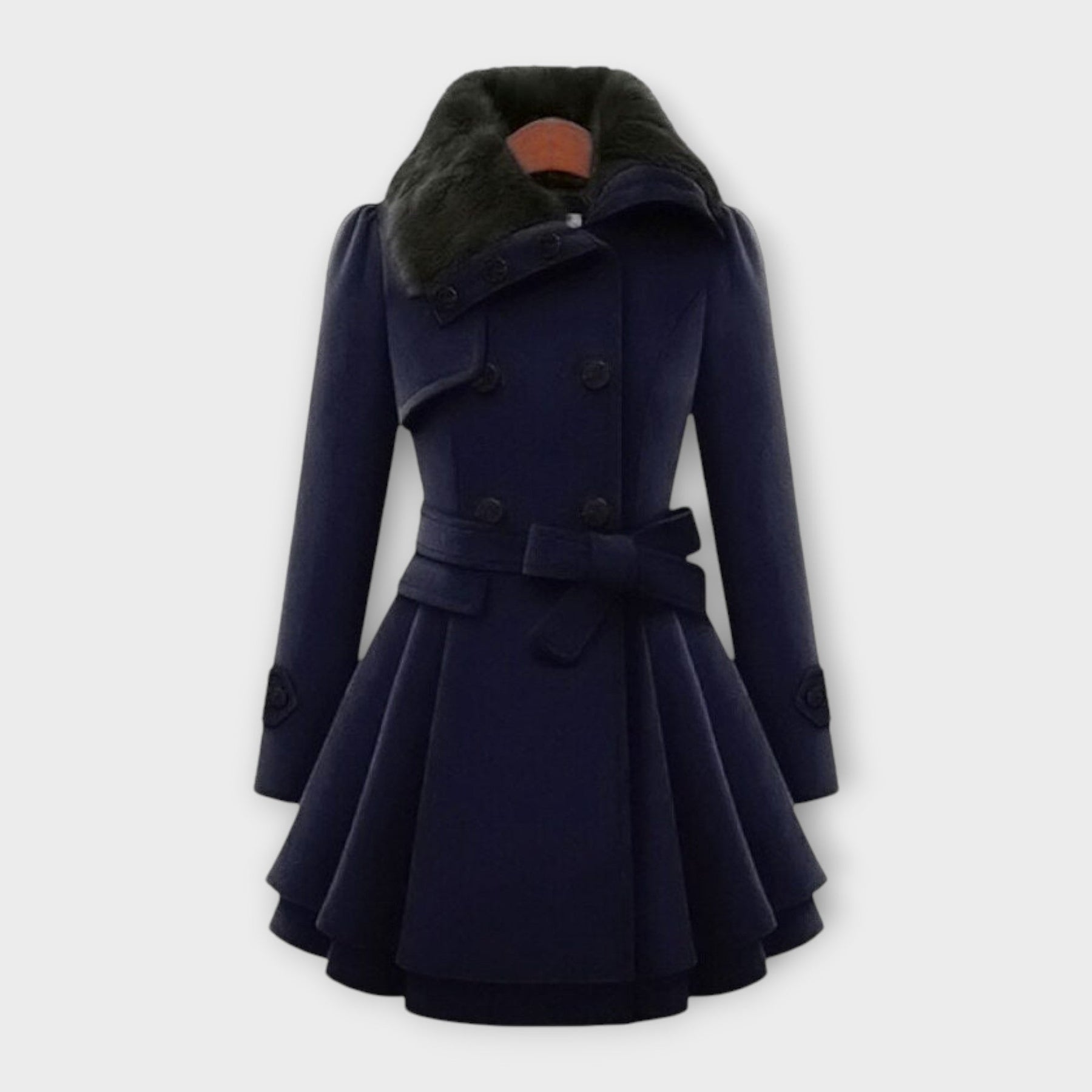 Emma – Elegant Coat with Faux Fur Collar