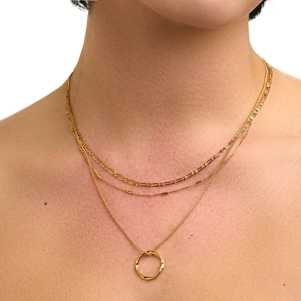 Gold-plated Layered Necklace Set