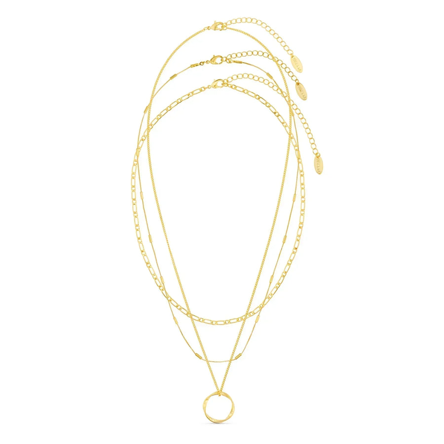 Gold-plated Layered Necklace Set