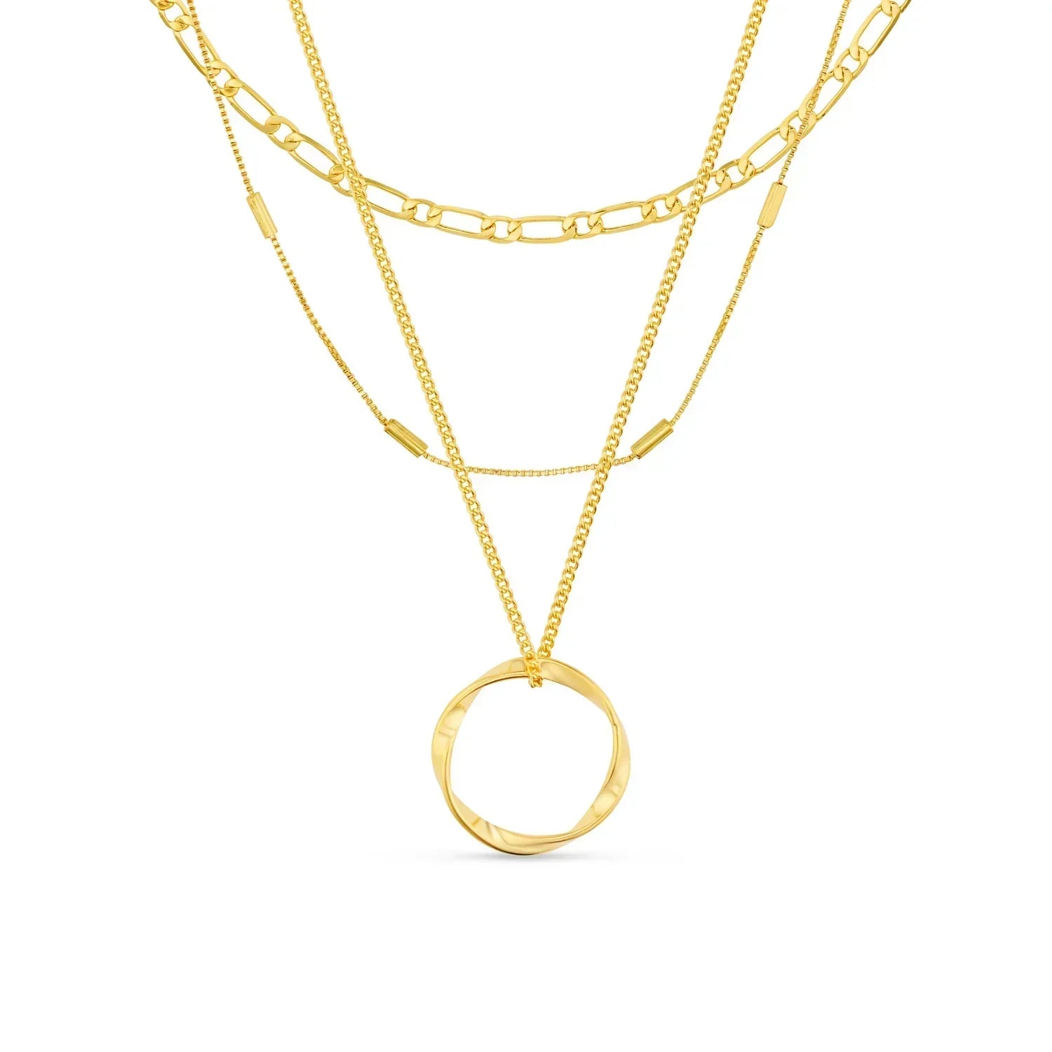 Gold-plated Layered Necklace Set