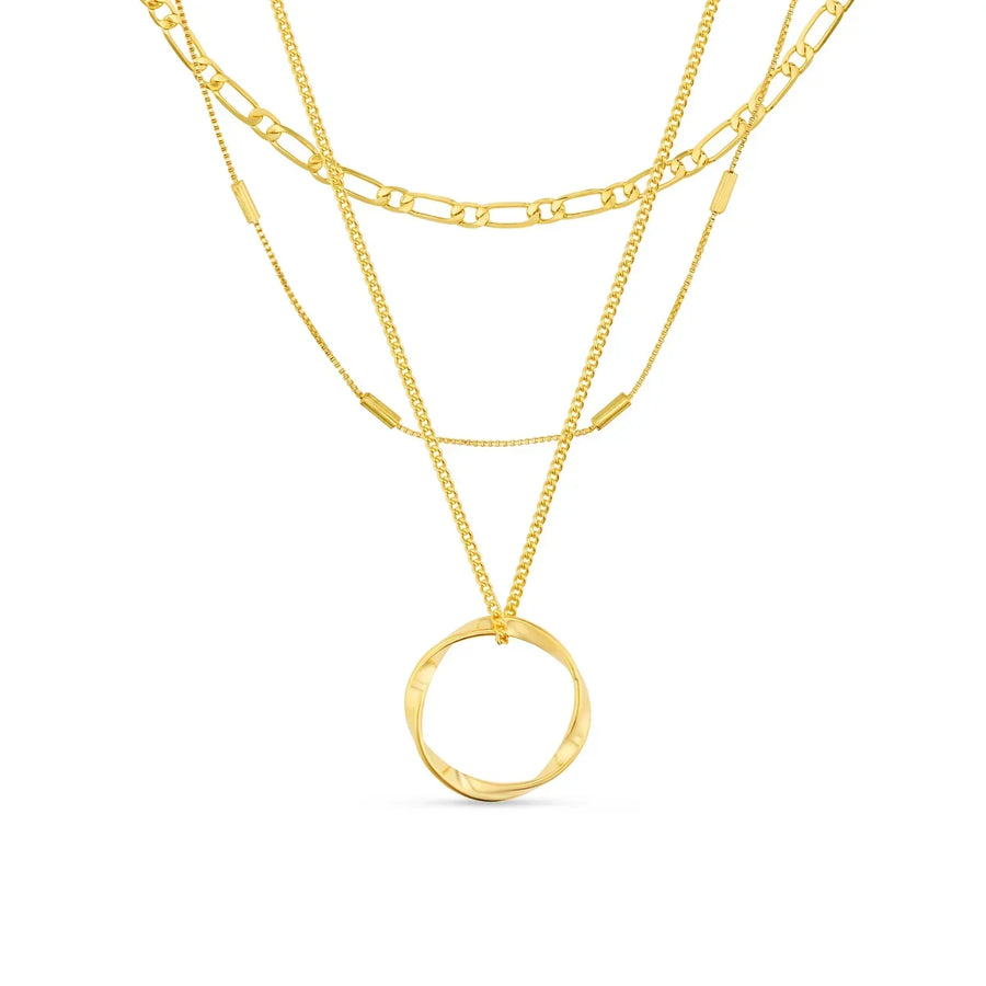 Gold-plated Layered Necklace Set