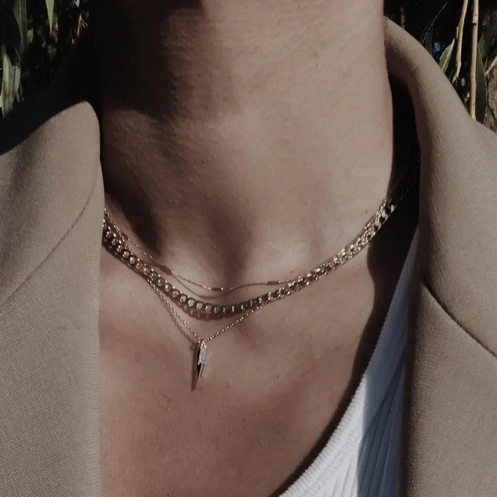 Gold Curb Chain Necklace