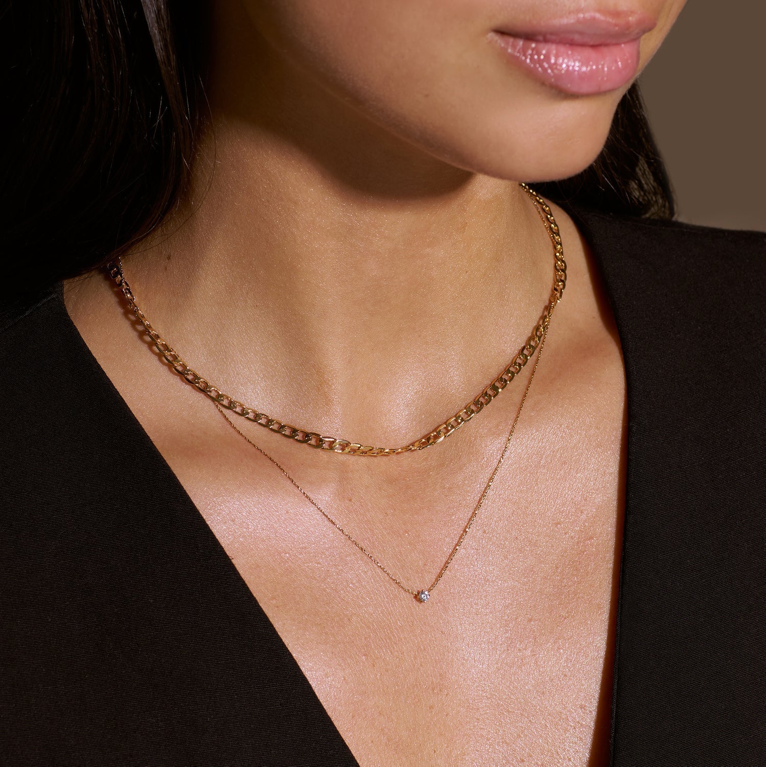 Gold Curb Chain Necklace