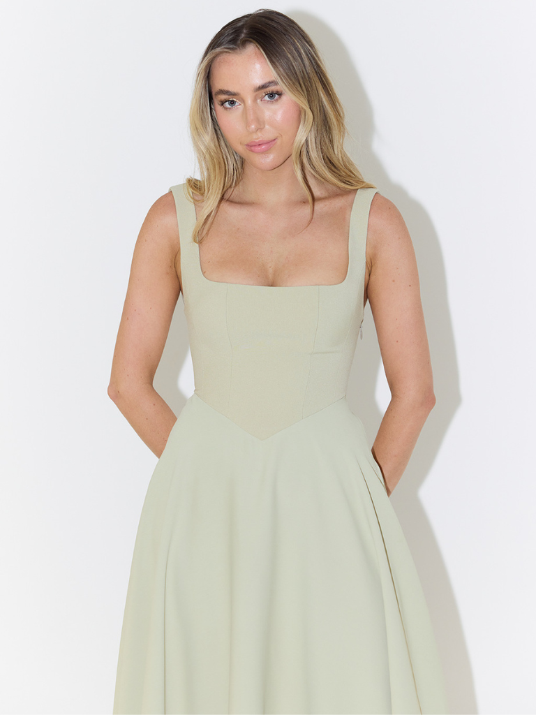 Pink Chiffon Dress V-Neck