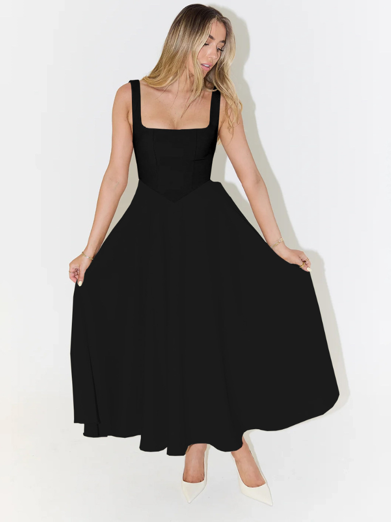 Pink Chiffon Dress V-Neck
