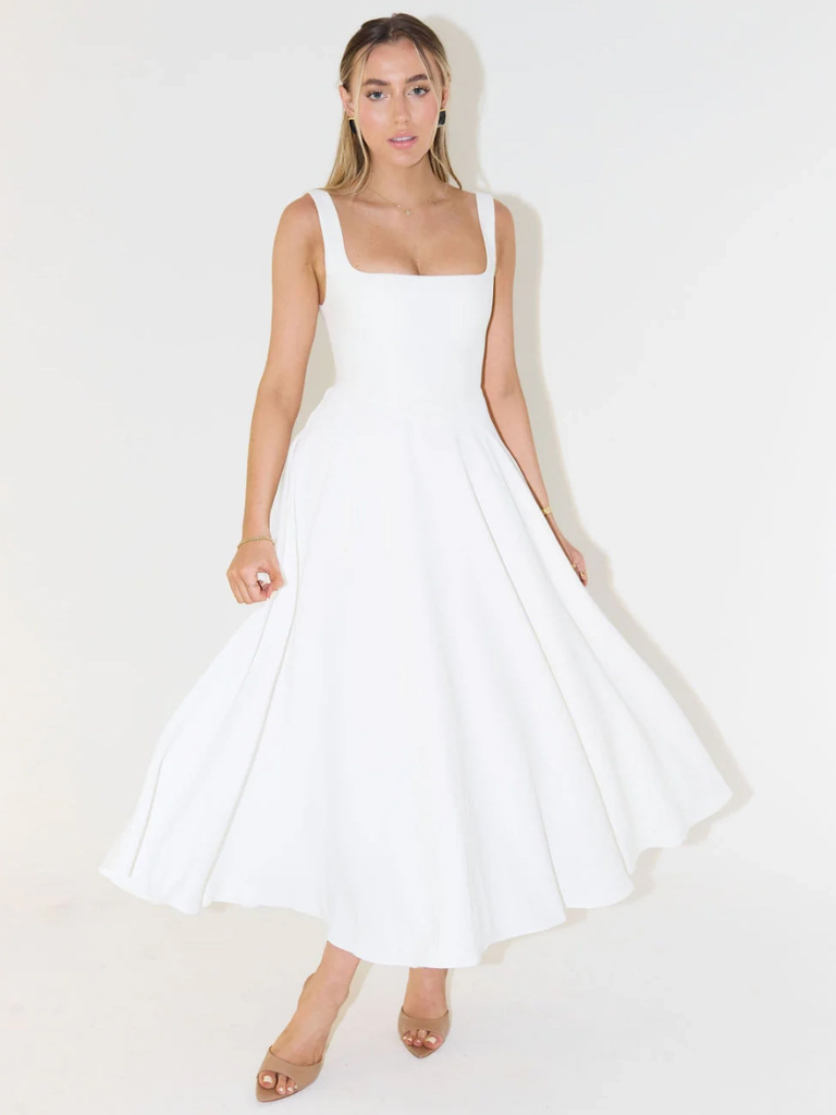 Pink Chiffon Dress V-Neck
