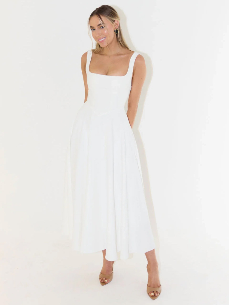 Pink Chiffon Dress V-Neck