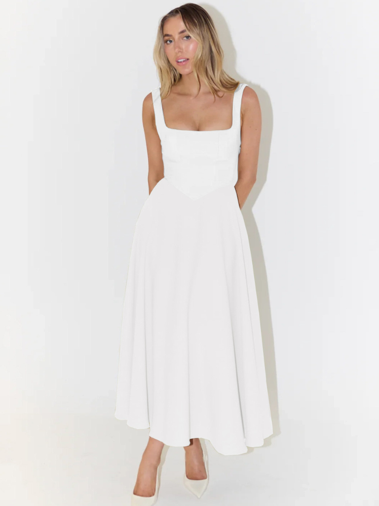 Pink Chiffon Dress V-Neck