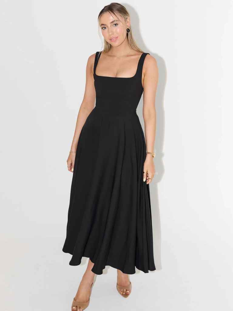 Pink Chiffon Dress V-Neck