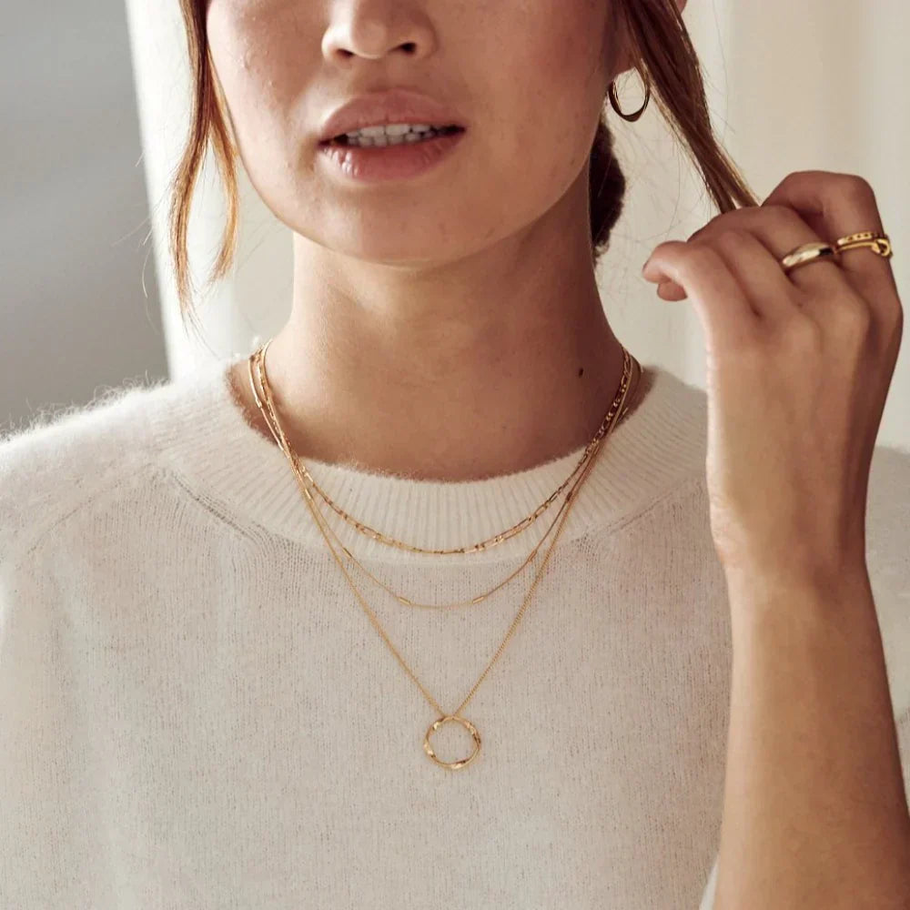 Gold-plated Layered Necklace Set