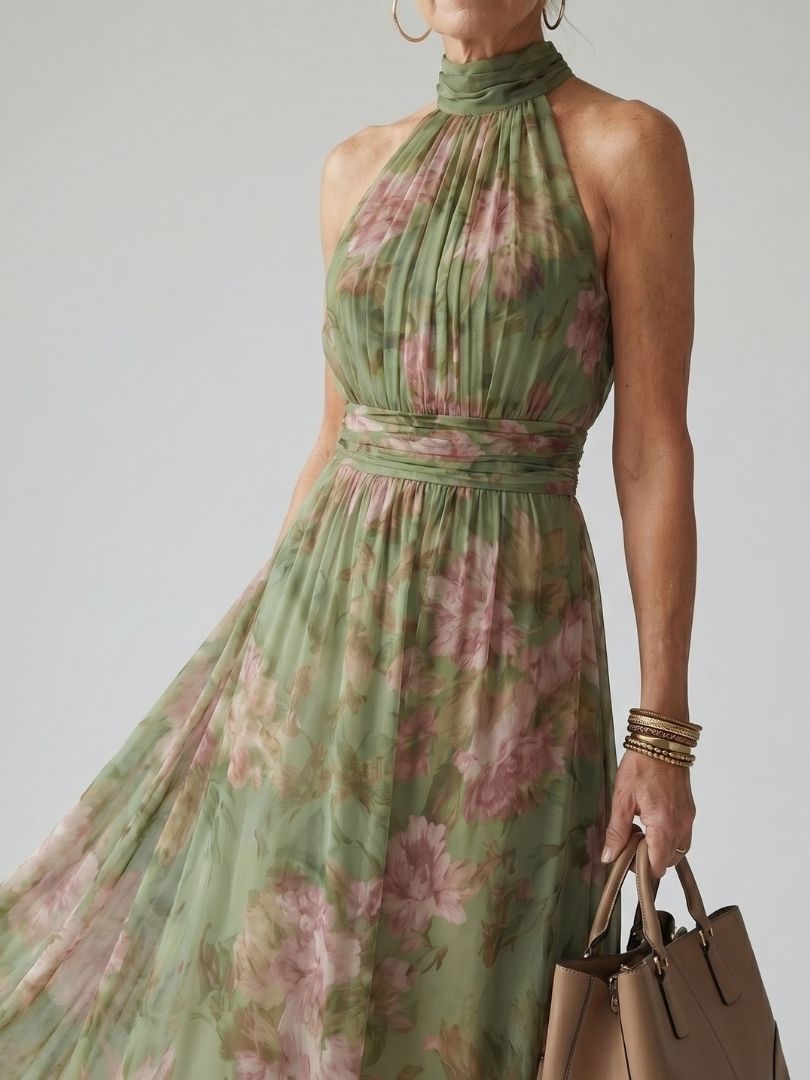 Naomi | Halter Neck Maxi Dress